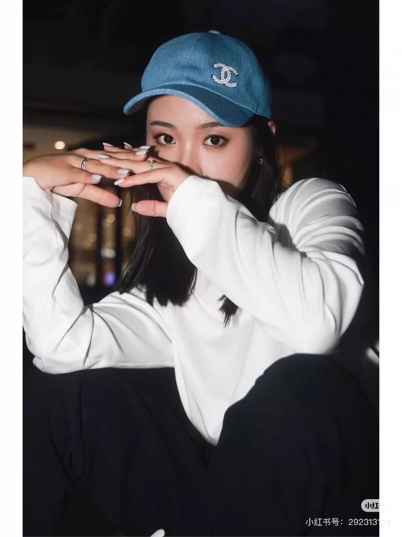 Chanel Sequined Logo Denim Baseball Cap