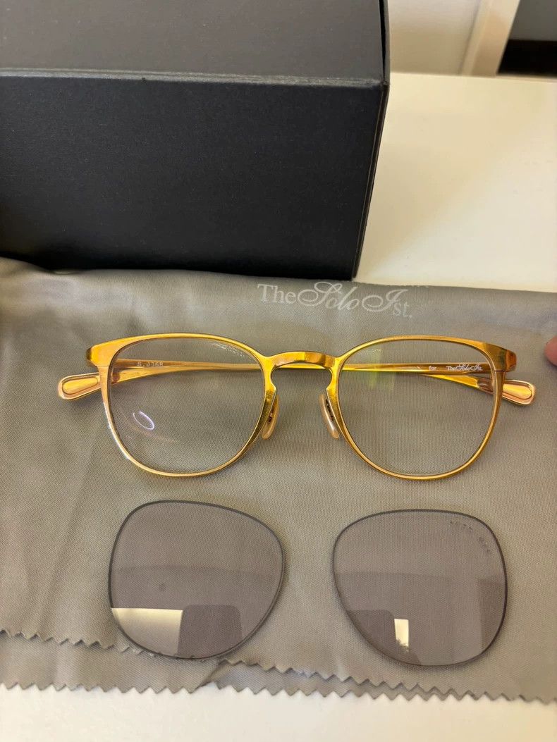 Takahiromiyashita The Soloist. Oliver Peoples Gold Frame Sunglasses with Lenses Size ONE SIZE - 2 Thumbnail
