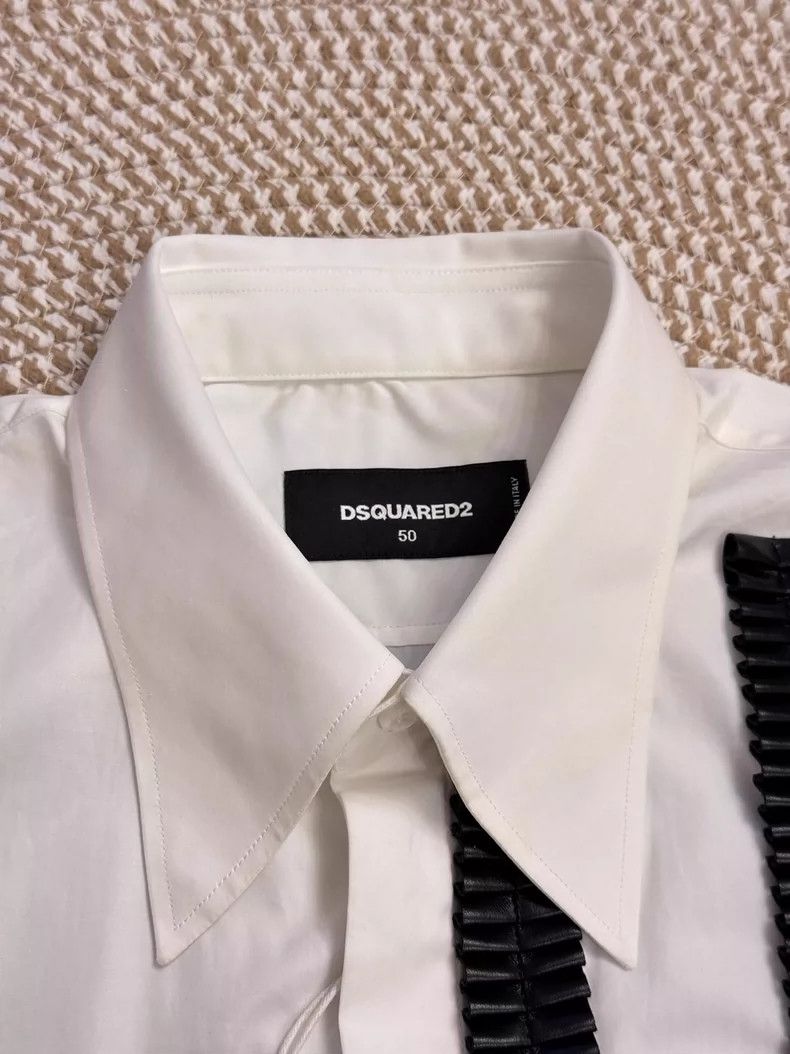 Dsquared2 Dsquared2 Men's White Dress Shirt Size US L / EU 52-54 / 3 - 3 Thumbnail