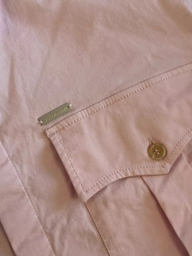 Dsquared2 Dsquared2 Men's Pink Pocket Logo Shirt Size US L / EU 52-54 / 3 - 4 Thumbnail
