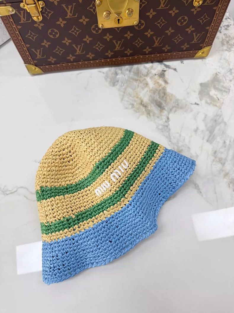 Miu Miu Miu Miu Colorful Woven Fisherman Hat Size ONE SIZE - 3 Thumbnail
