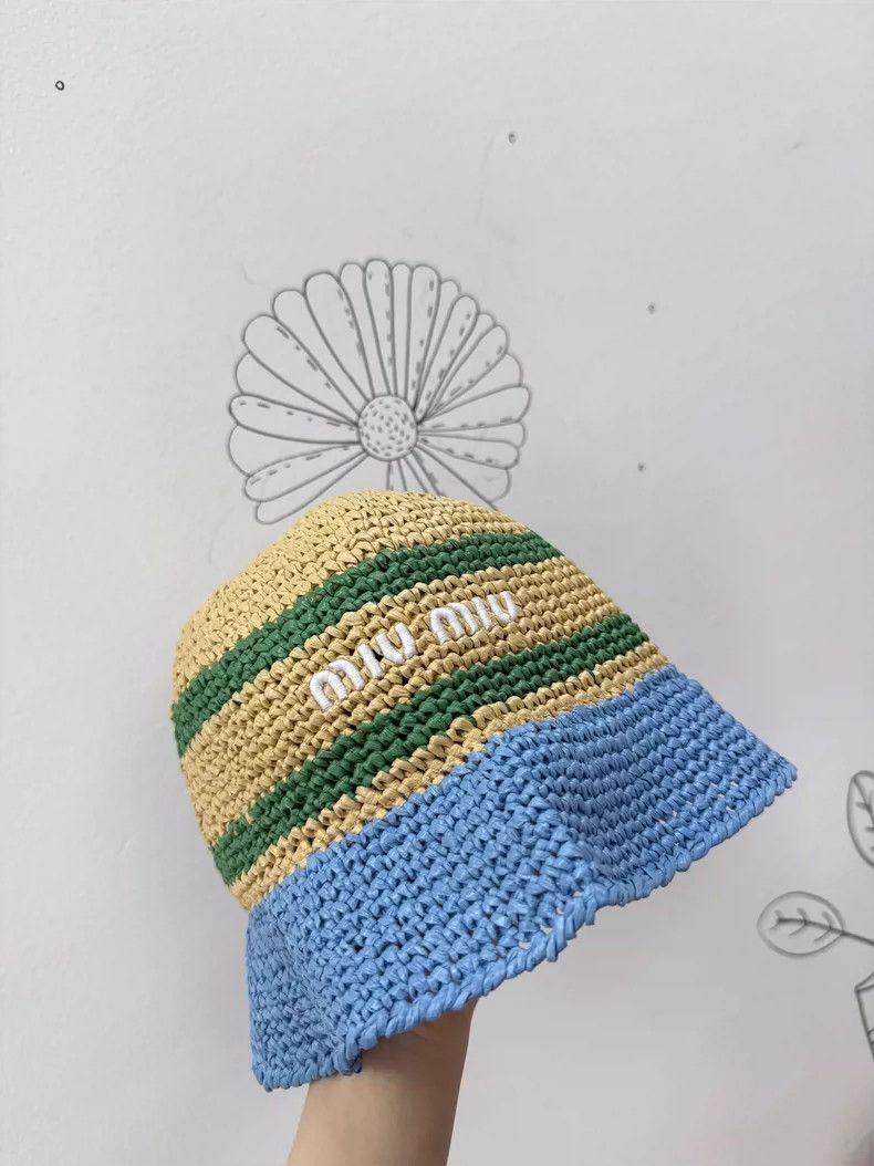 Miu Miu Miu Miu Colorful Woven Fisherman Hat Size ONE SIZE - 2 Thumbnail