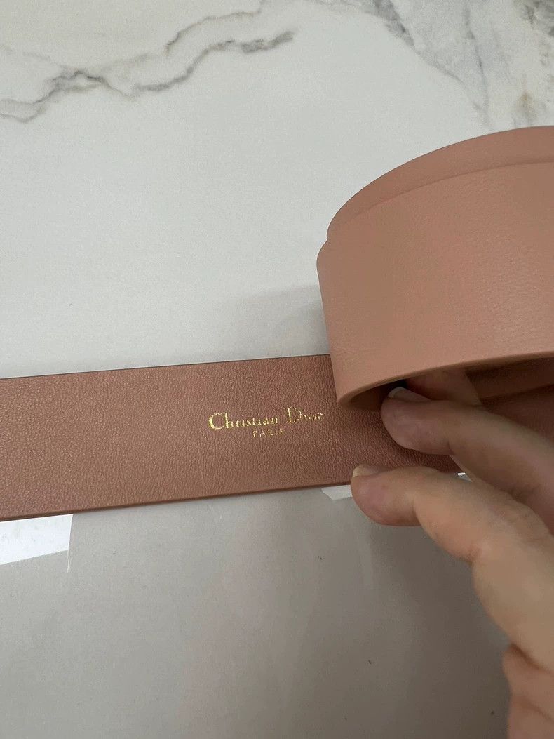 Dior Dior Gold Buckle Belt in Nude Pink Size ONE SIZE - 5 Thumbnail