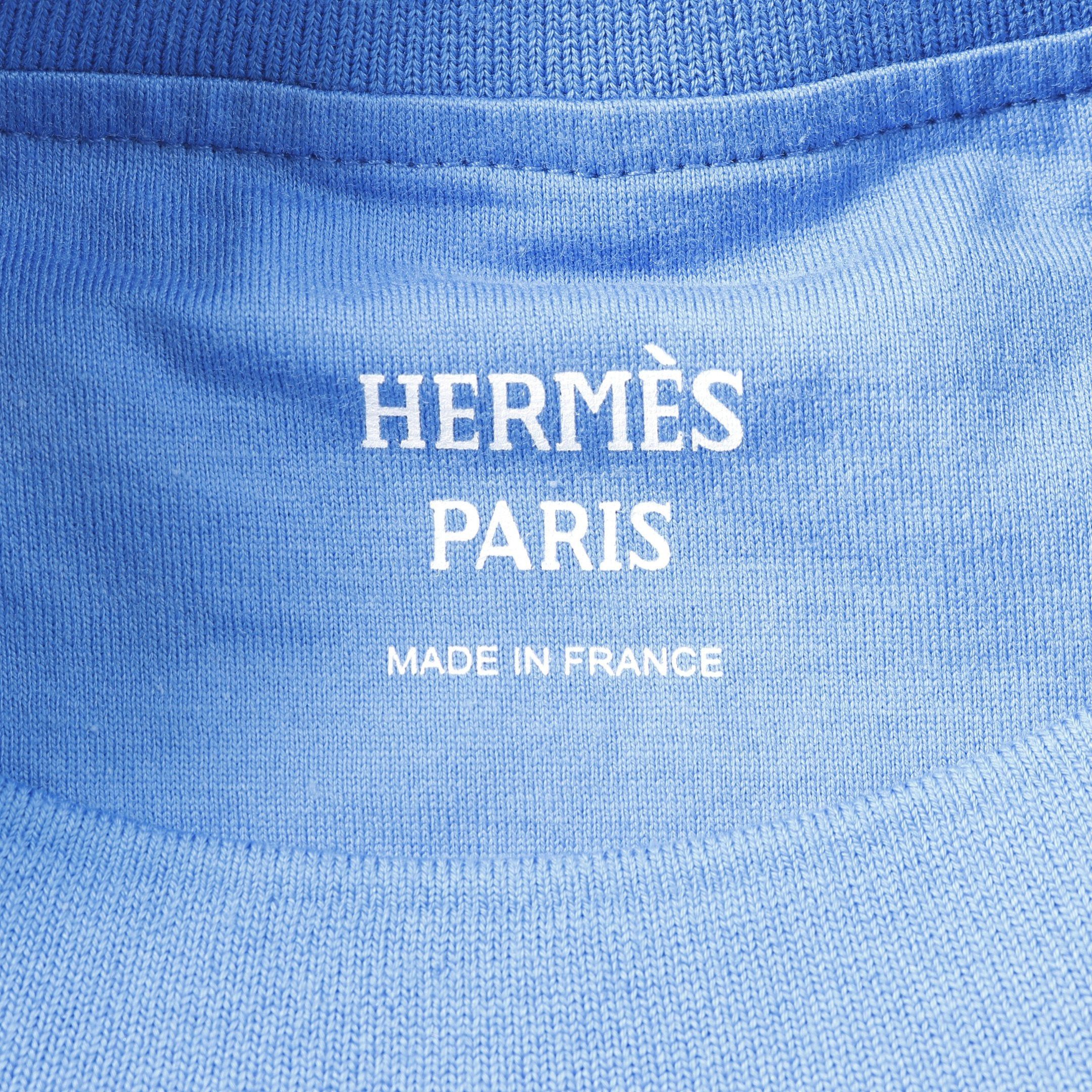 Hermes Hermes La Promenade Du Matin T-Shirt Cotton Light Blue Size ONE SIZE - 3 Thumbnail