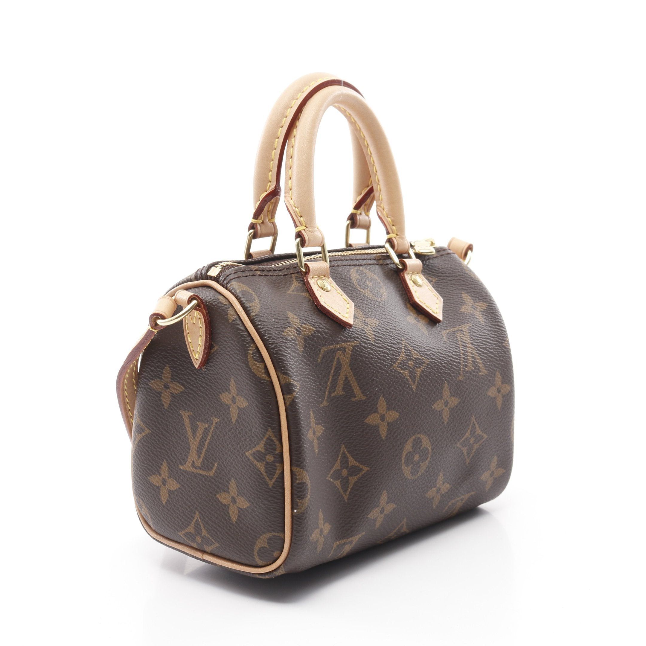 Louis Vuitton Louis Vuitton Nano Speedy Monogram Shoulder Bag Leather Brown Size ONE SIZE - 2 Thumbnail