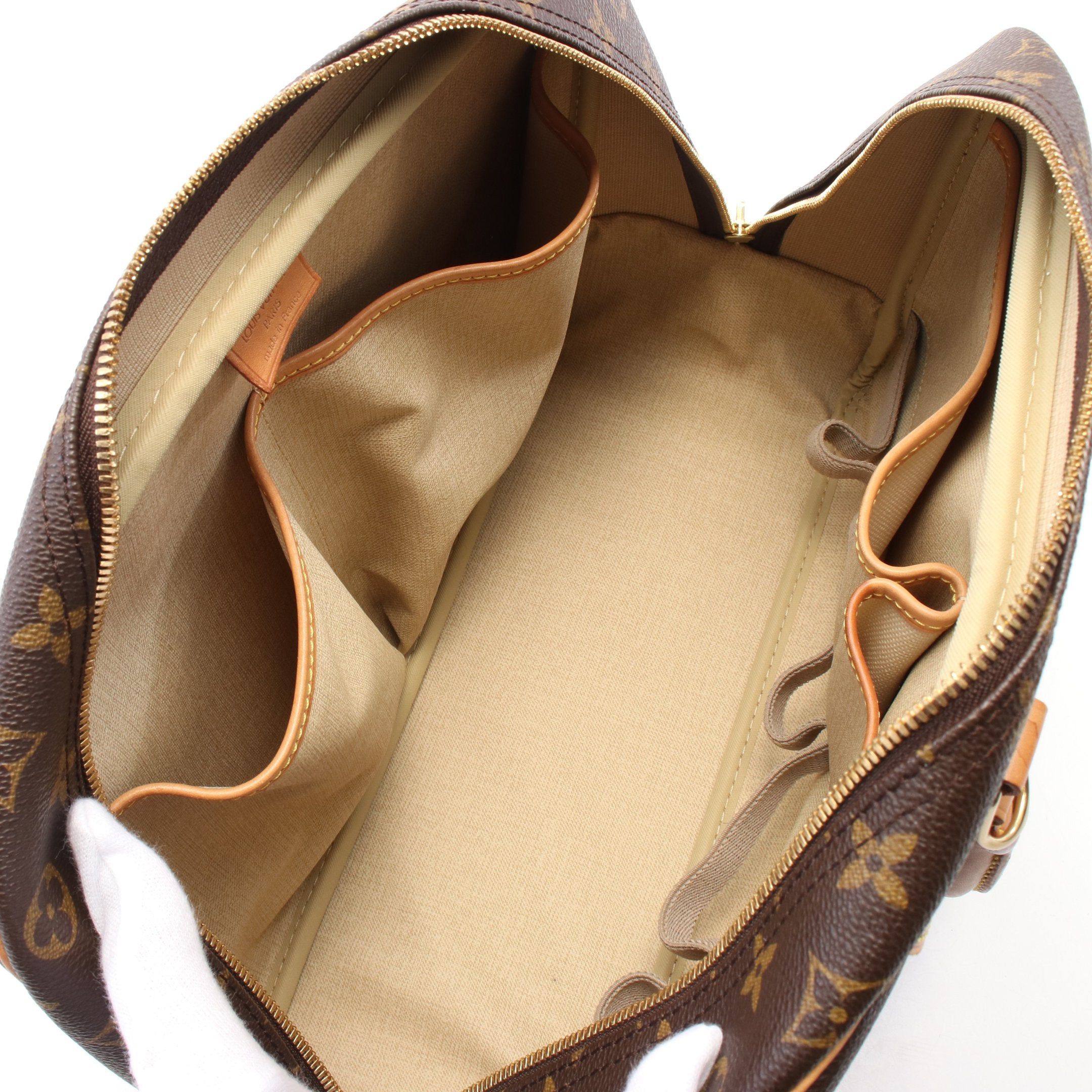 Louis Vuitton Louis Vuitton Deauville Bowling Vanity Monogram Handbag Leather Brown Size ONE SIZE - 3 Thumbnail