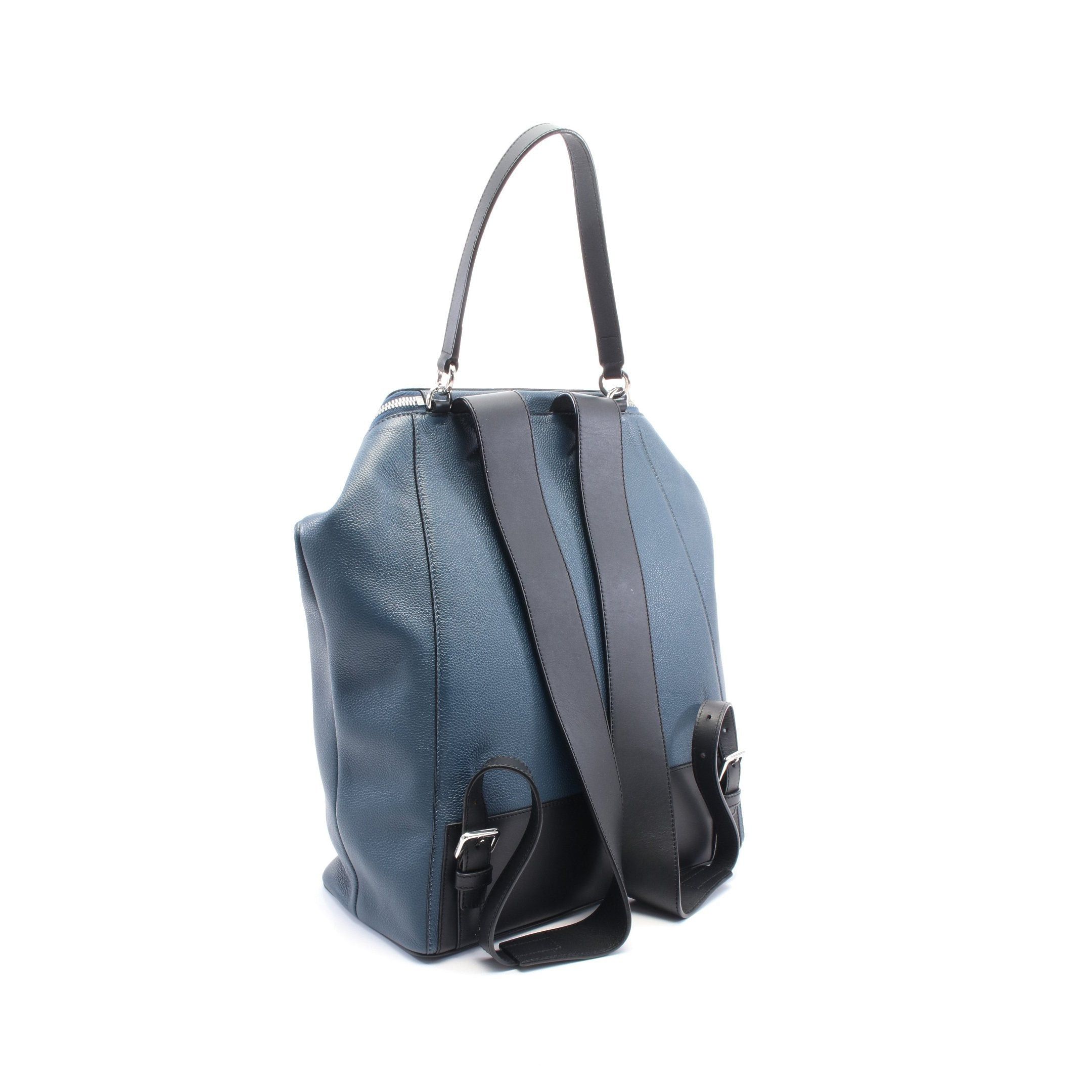 Loewe Loewe Goya Backpack Rucksack Leather Blue Size ONE SIZE - 2 Thumbnail