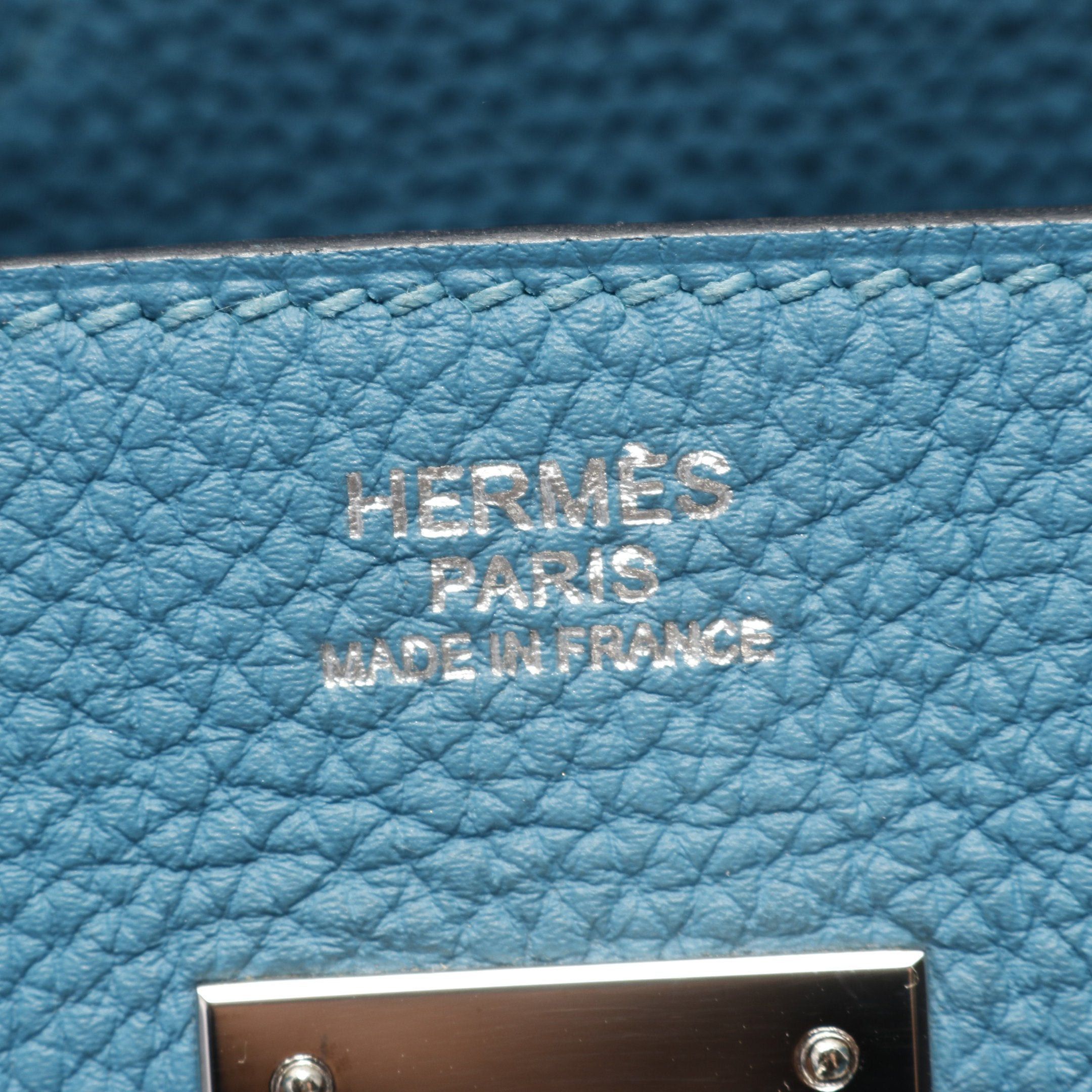 Hermes Hermes Birkin 30 Blue Paon Handbag Togo Silver Hardware □ R Stamp Size ONE SIZE - 4 Thumbnail