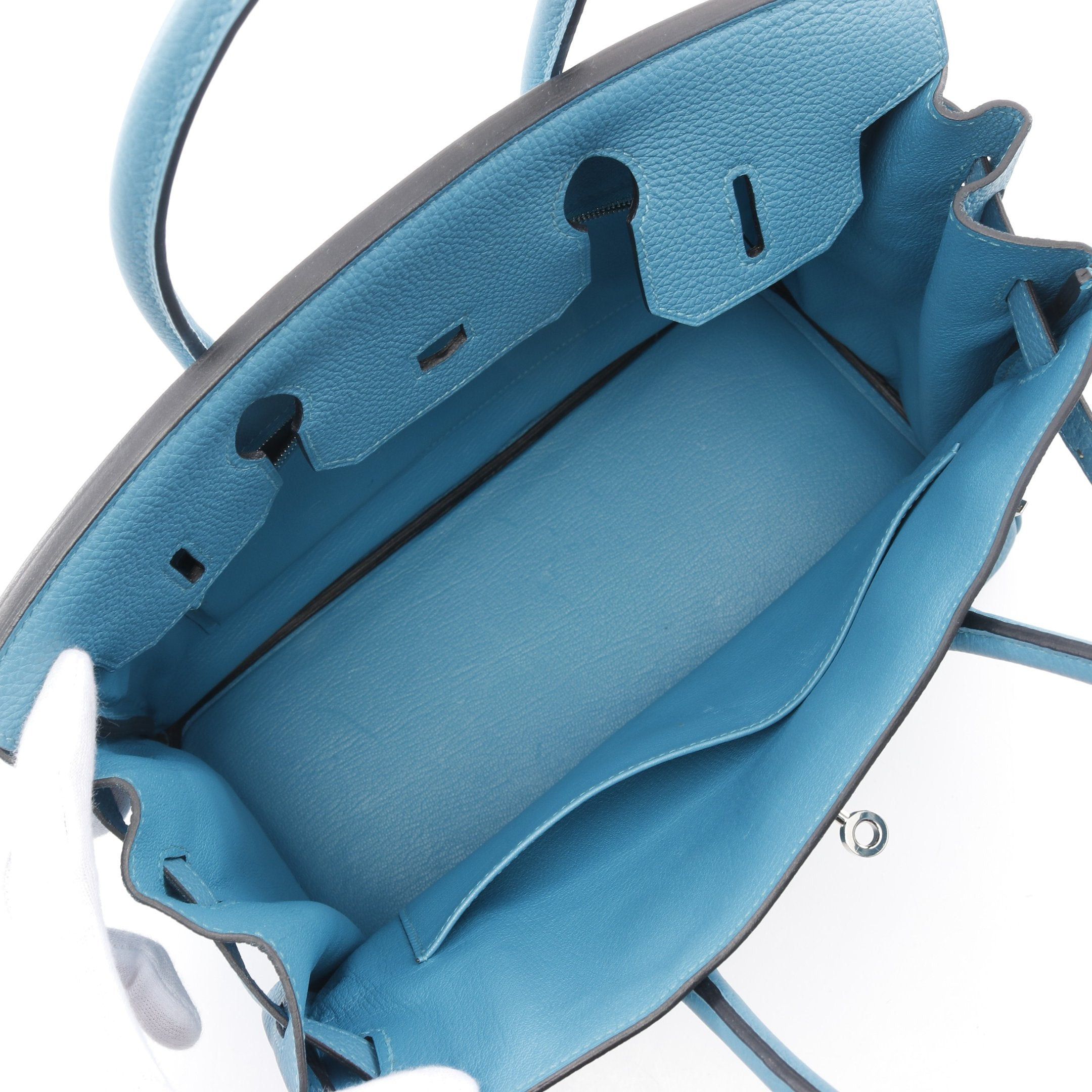 Hermes Hermes Birkin 30 Blue Paon Handbag Togo Silver Hardware □ R Stamp Size ONE SIZE - 3 Thumbnail