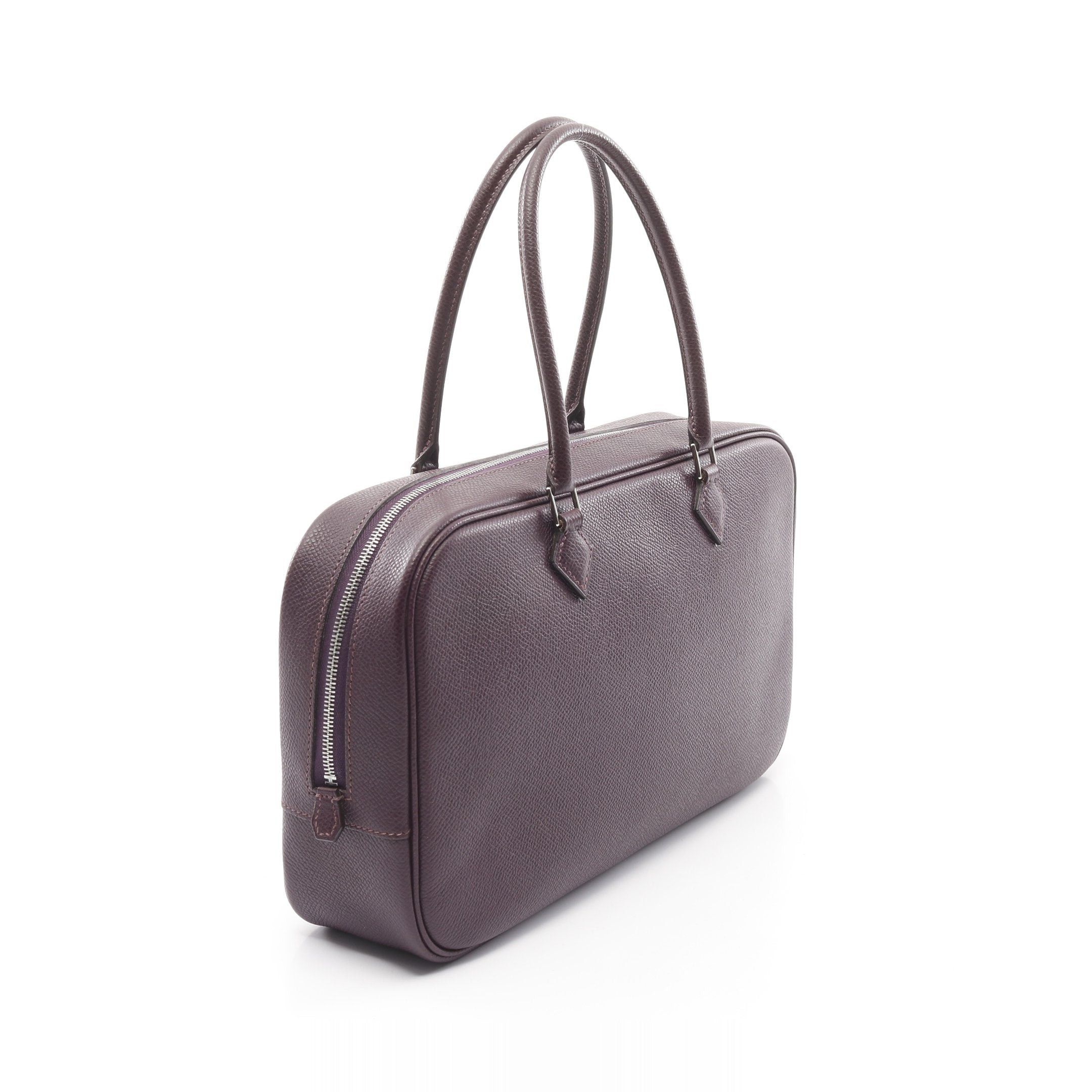 Hermes Hermes Plum Elan 28 Leysin Handbag Veau Epsom Purple Silver Hardware □I Stamp (Manufactured Around 2005) Size ONE SIZE - 2 Thumbnail
