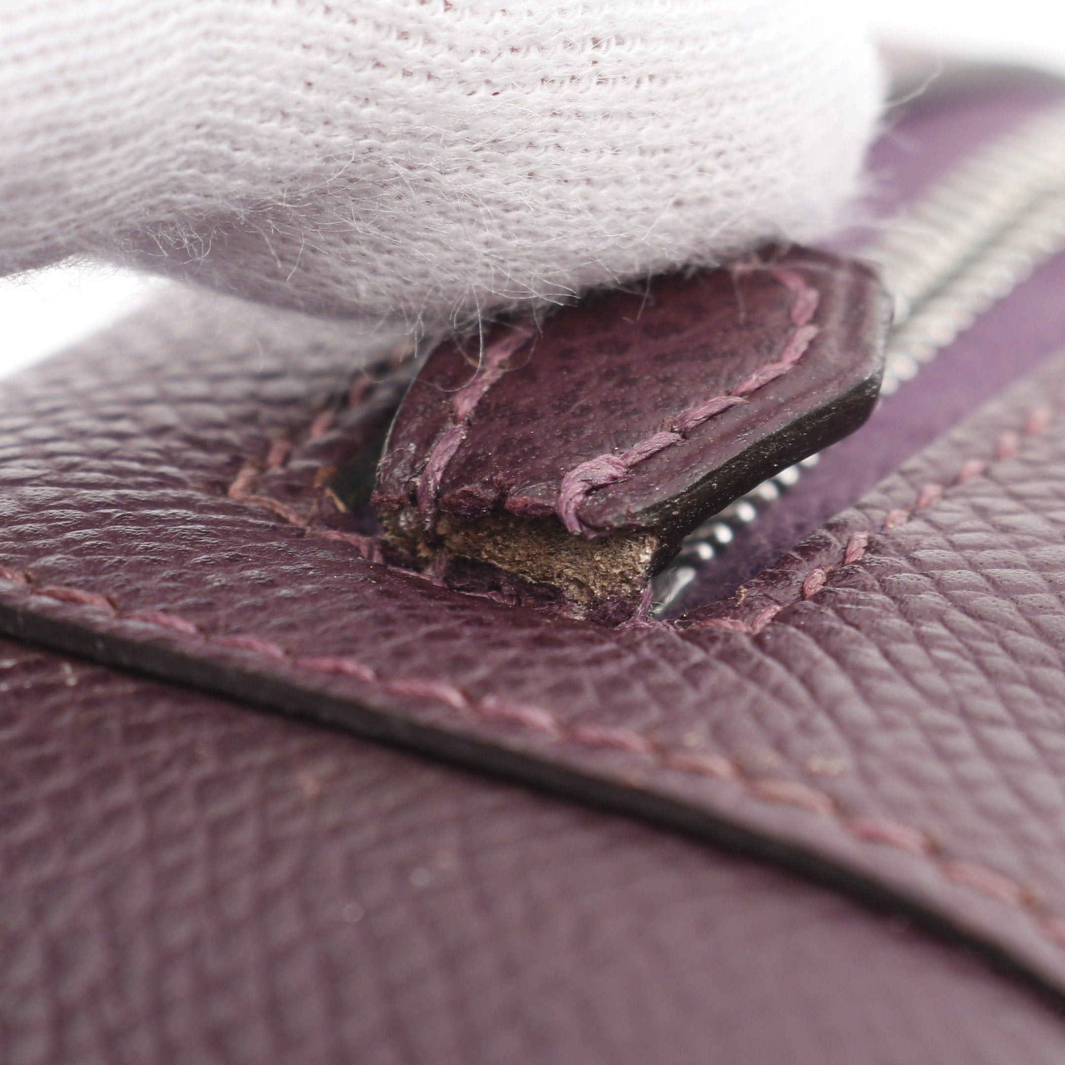 Hermes Hermes Plum Elan 28 Leysin Handbag Veau Epsom Purple Silver Hardware □I Stamp (Manufactured Around 2005) Size ONE SIZE - 6 Thumbnail