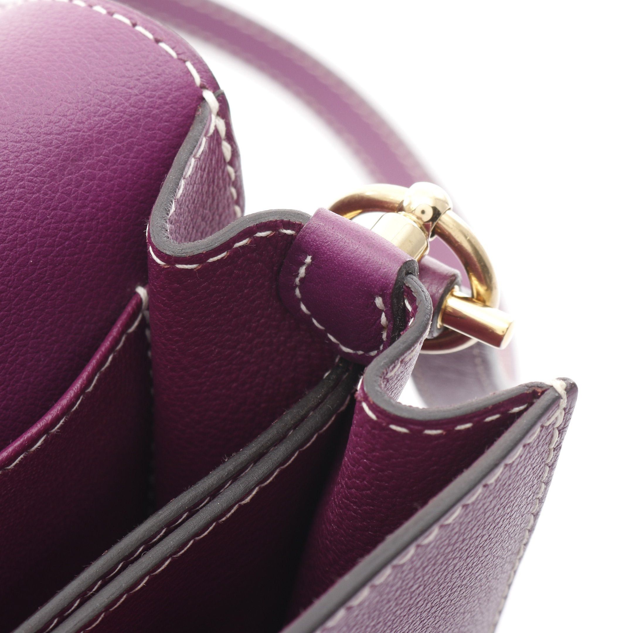 Hermes Hermes Sacchrouris 23 Anemone Shoulder Bag Evercolor Purple Gold Hardware D Stamp Size ONE SIZE - 7 Thumbnail