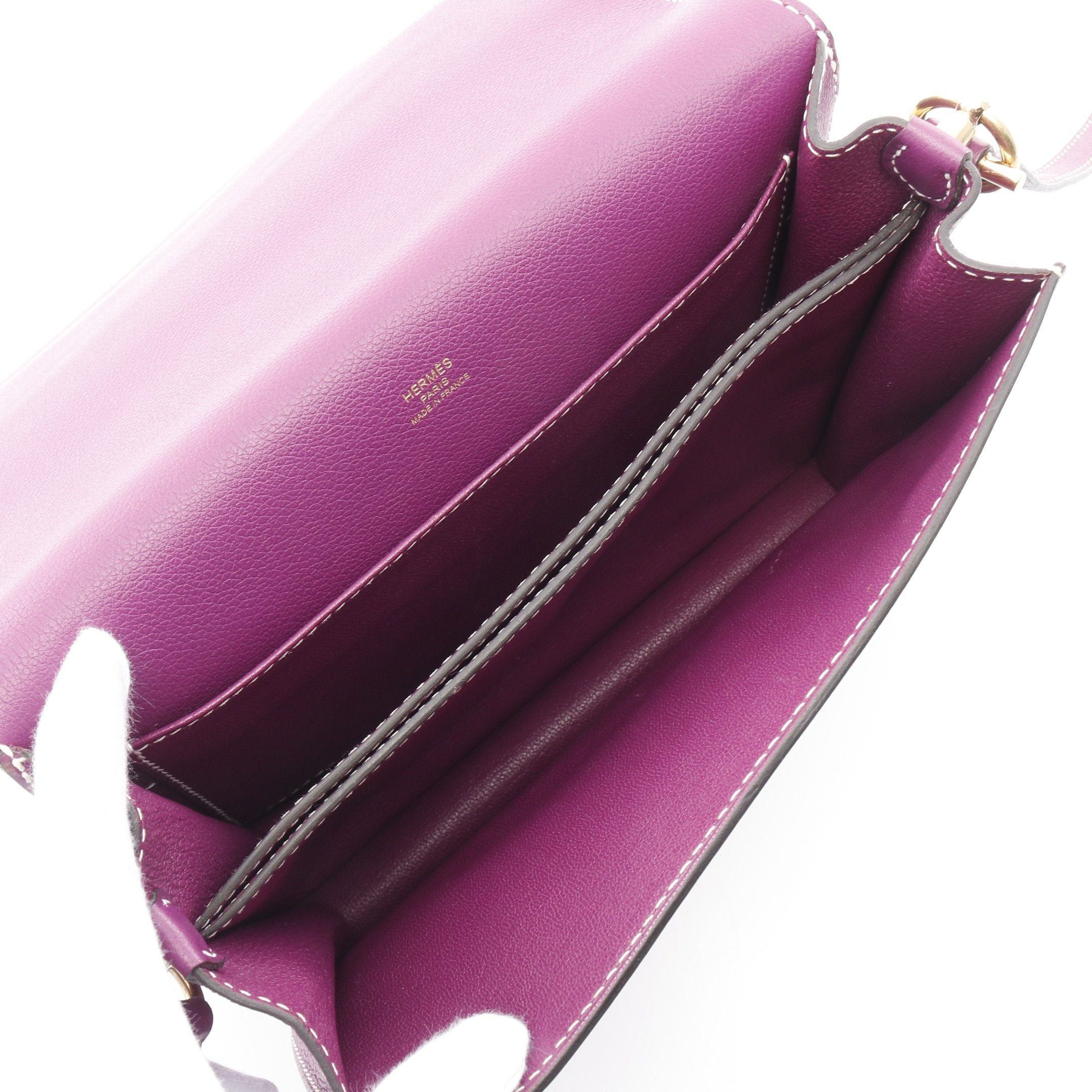 Hermes Hermes Sacchrouris 23 Anemone Shoulder Bag Evercolor Purple Gold Hardware D Stamp Size ONE SIZE - 3 Thumbnail