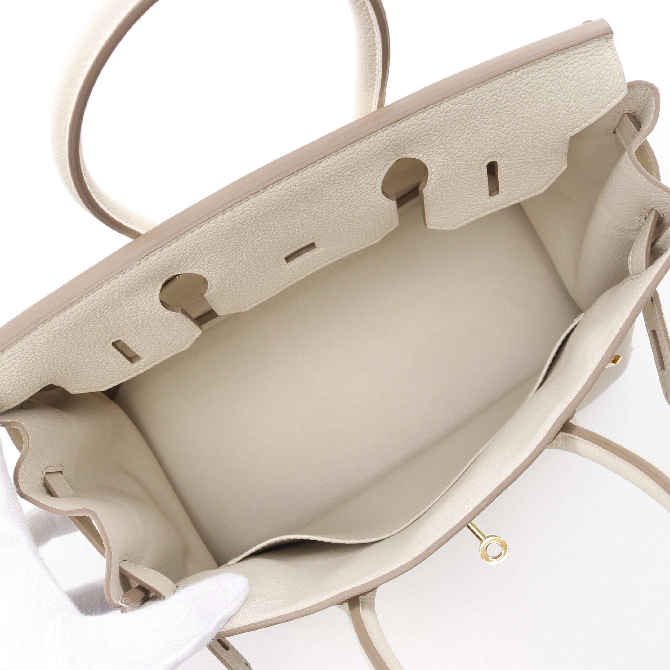 Hermes Hermes Birkin 30 Kure Handbag Togo Ivory Gold Hardware Z Stamp Size ONE SIZE - 3 Thumbnail