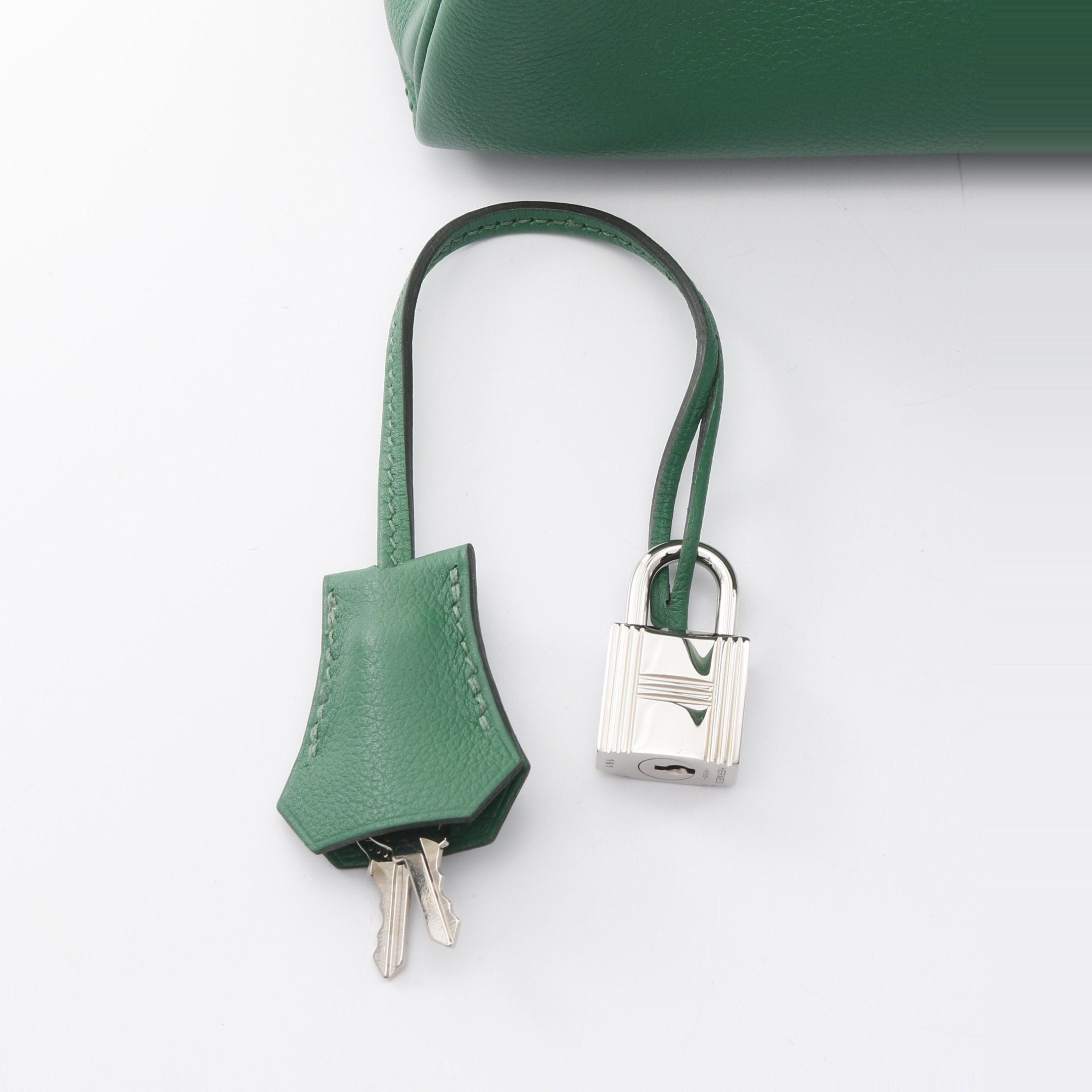Hermes Hermes Kelly28 Bamboo Handbag Evercolor Green Silver Hardware Inner Stitch Y Stamp Size ONE SIZE - 6 Thumbnail