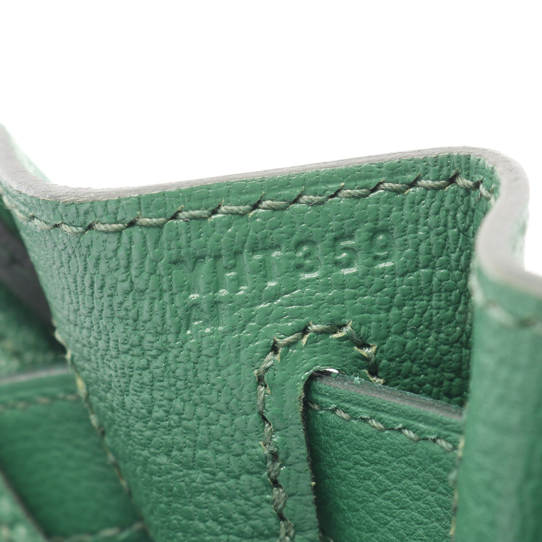 Hermes Hermes Kelly28 Bamboo Handbag Evercolor Green Silver Hardware Inner Stitch Y Stamp Size ONE SIZE - 5 Thumbnail