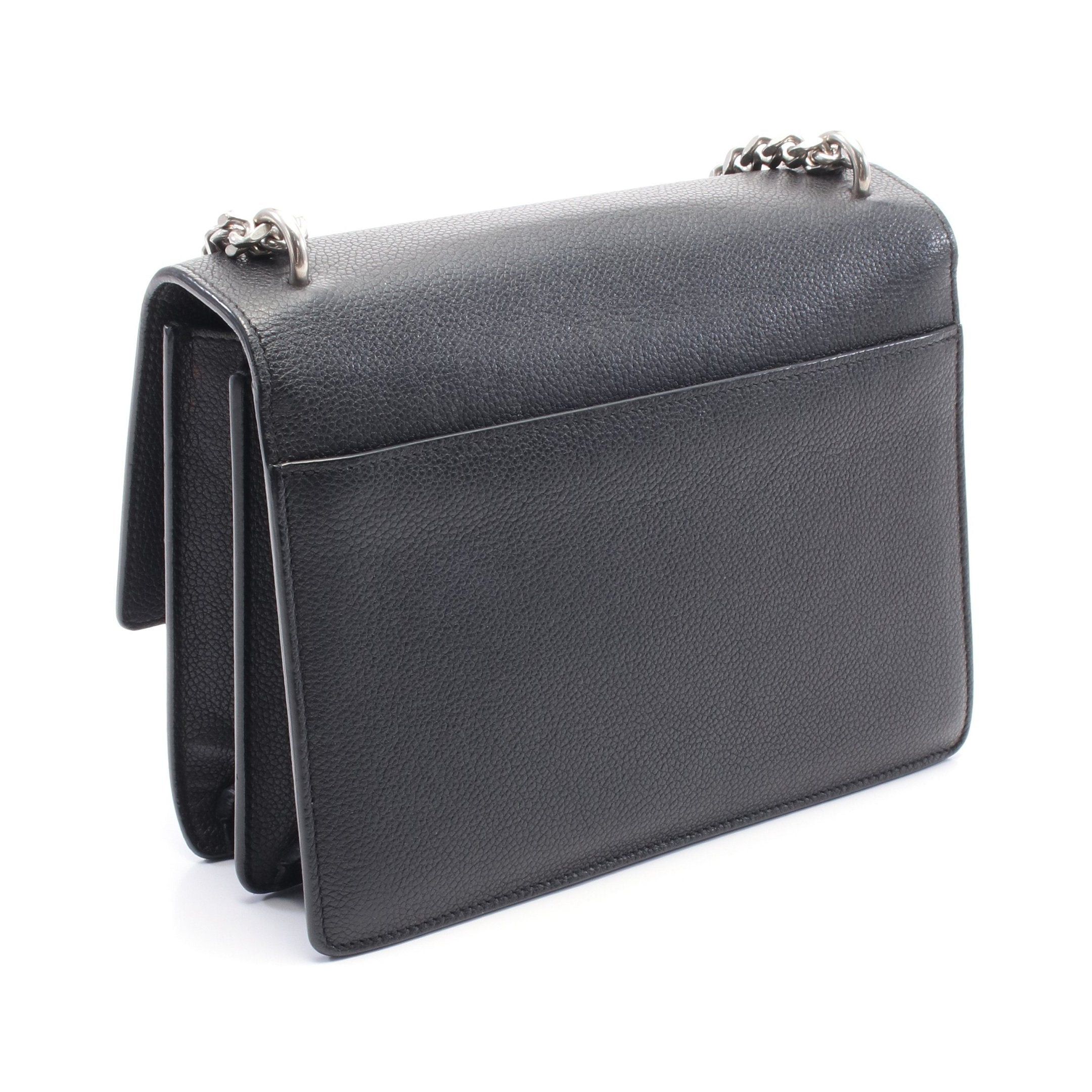 Yves Saint Laurent Yves Saint Laurent Sunset Chain Shoulder Bag Leather Black Size ONE SIZE - 2 Thumbnail