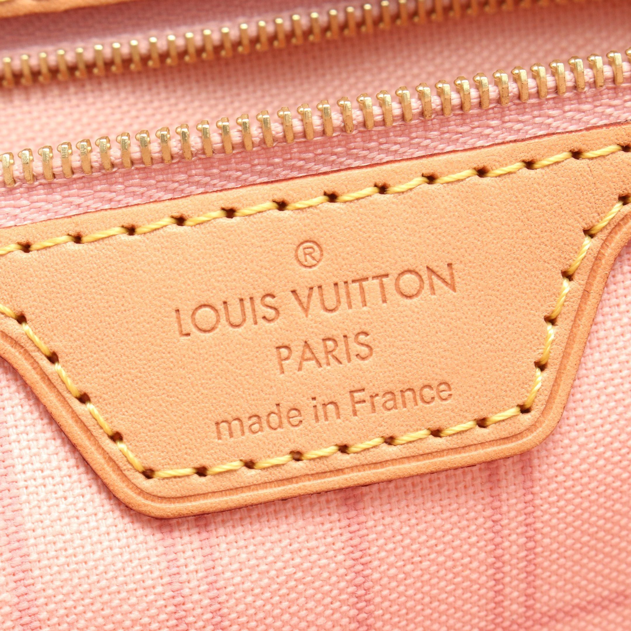 Louis Vuitton Louis Vuitton Neverfull Mm Damier Azur Rose Ballerine Shoulder Bag Tote Leather White Size ONE SIZE - 4 Thumbnail
