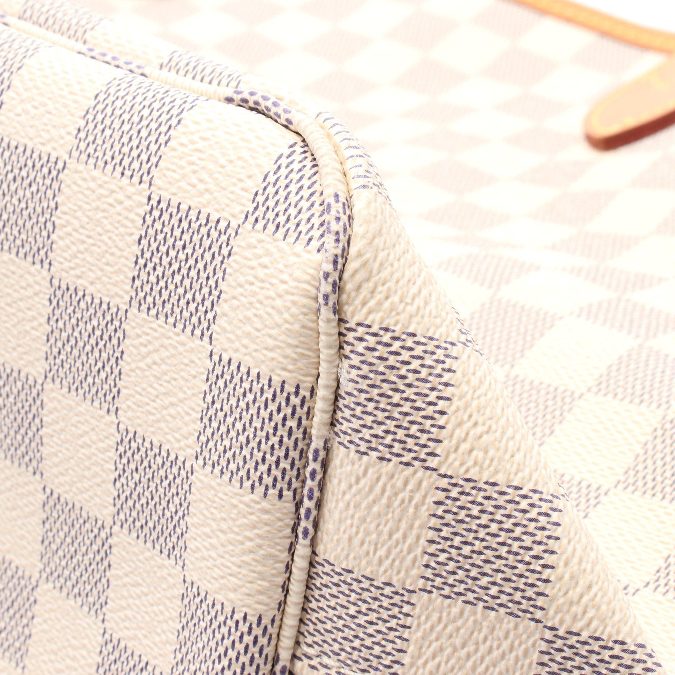 Louis Vuitton Louis Vuitton Neverfull Mm Damier Azur Rose Ballerine Shoulder Bag Tote Leather White Size ONE SIZE - 6 Thumbnail