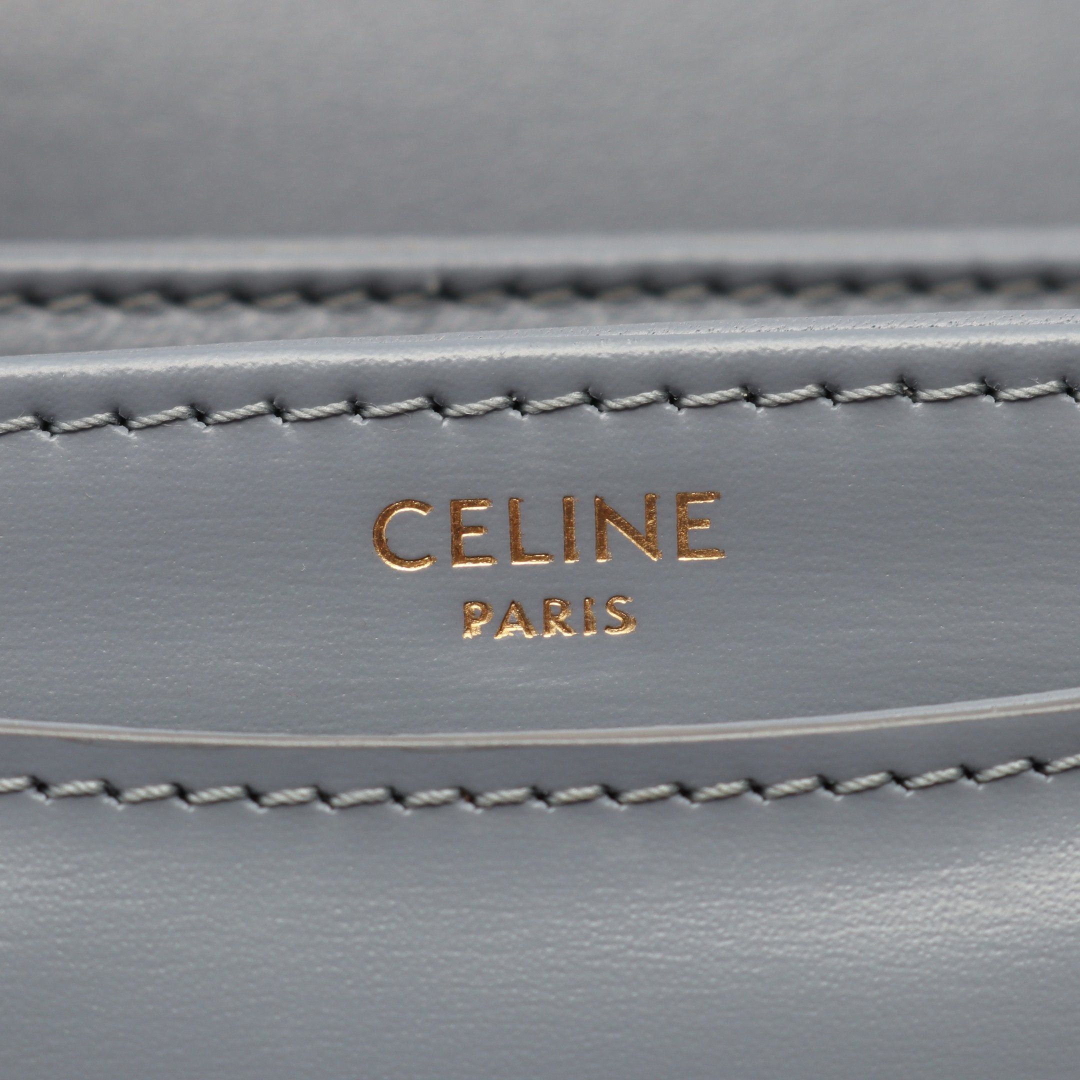 Celine Celine Teen Buzas Triomphe Shoulder Bag Leather Gray Size ONE SIZE - 4 Thumbnail
