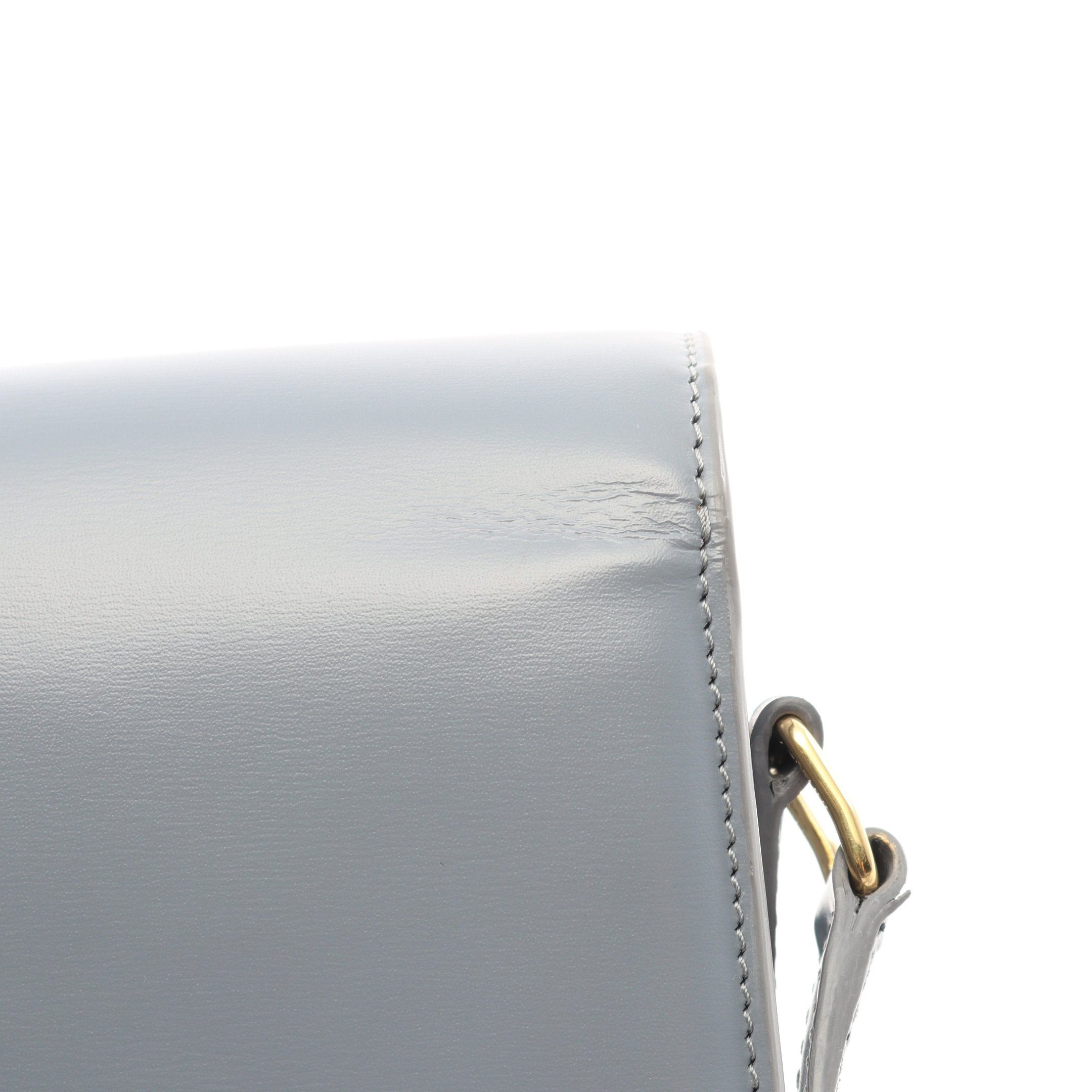 Celine Celine Teen Buzas Triomphe Shoulder Bag Leather Gray Size ONE SIZE - 7 Thumbnail