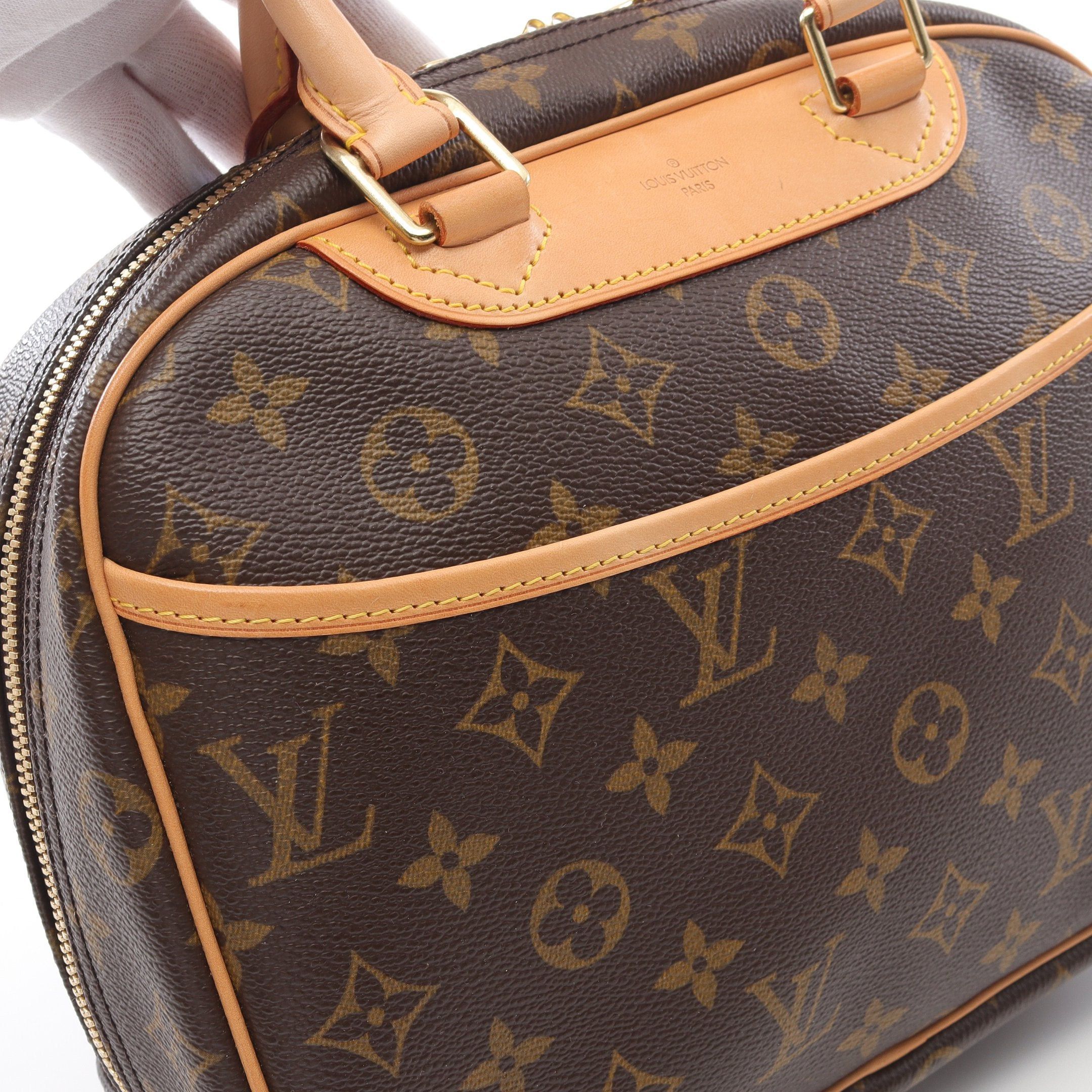 Louis Vuitton Louis Vuitton Trouville Monogram Handbag Leather Brown Size ONE SIZE - 7 Thumbnail
