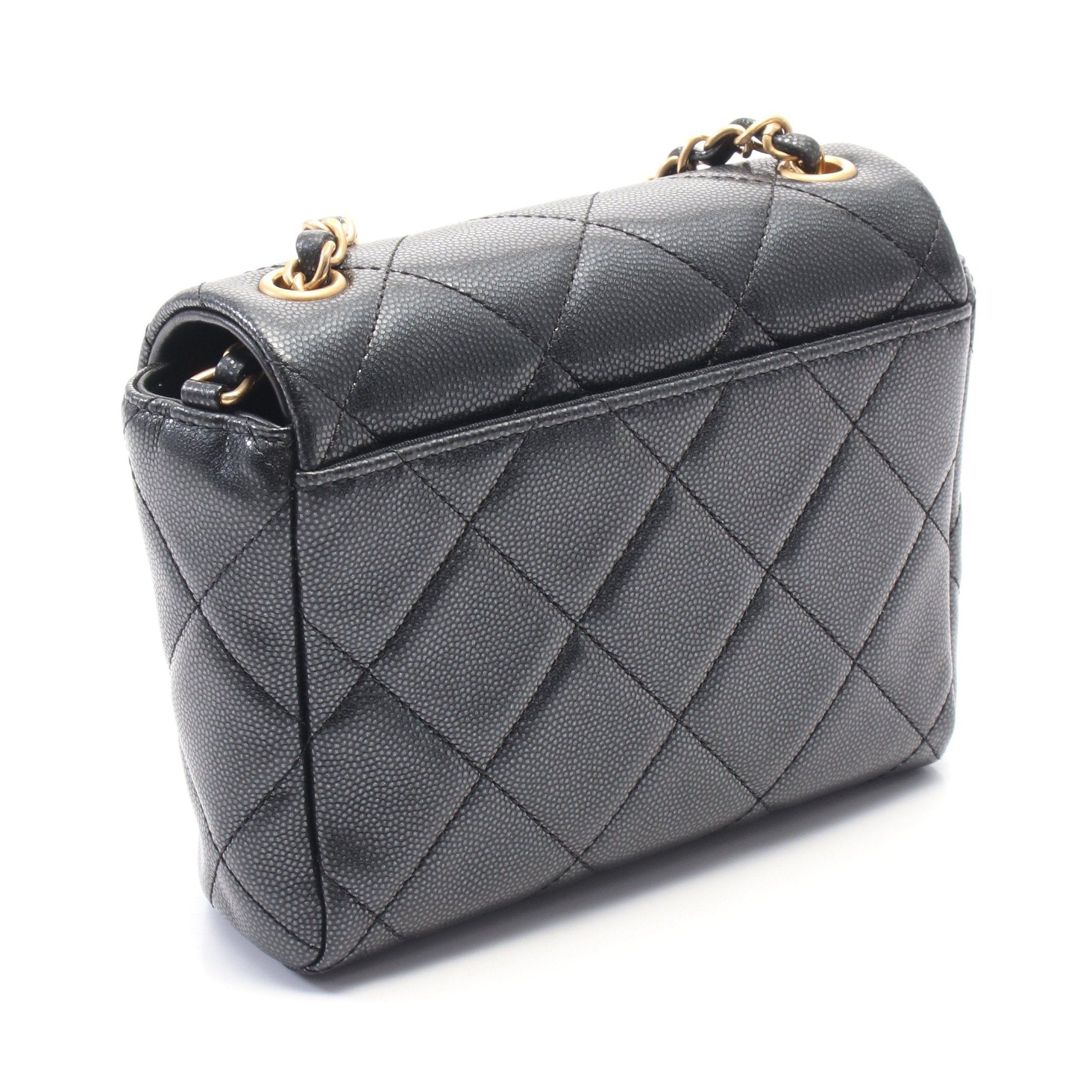 Chanel Chanel Chain Shoulder Bag Caviar Skin Black Gold Hardware Size ONE SIZE - 2 Thumbnail