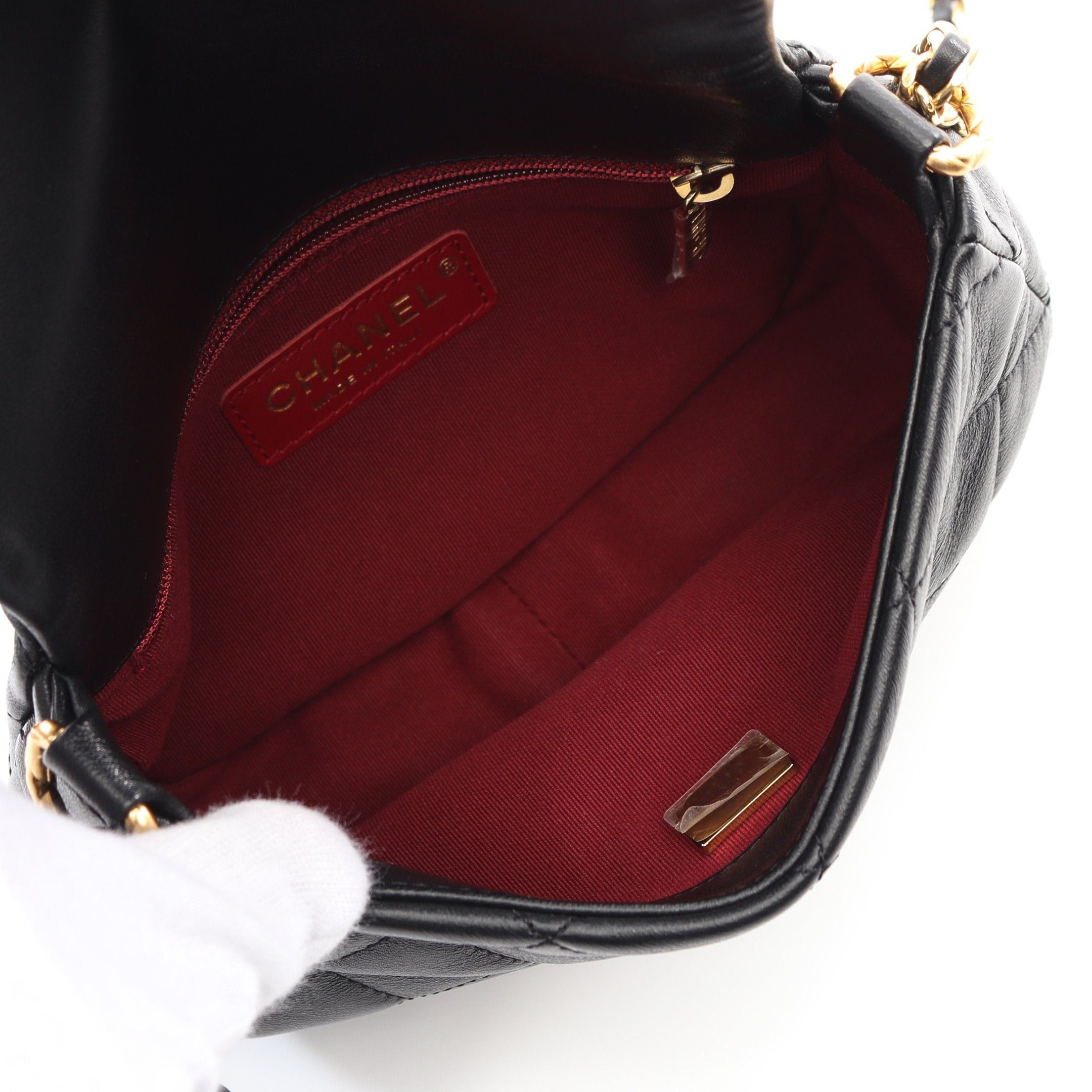 Chanel Chanel Matelasse Chain Shoulder Bag Lambskin Black Gold Hardware Size ONE SIZE - 3 Thumbnail