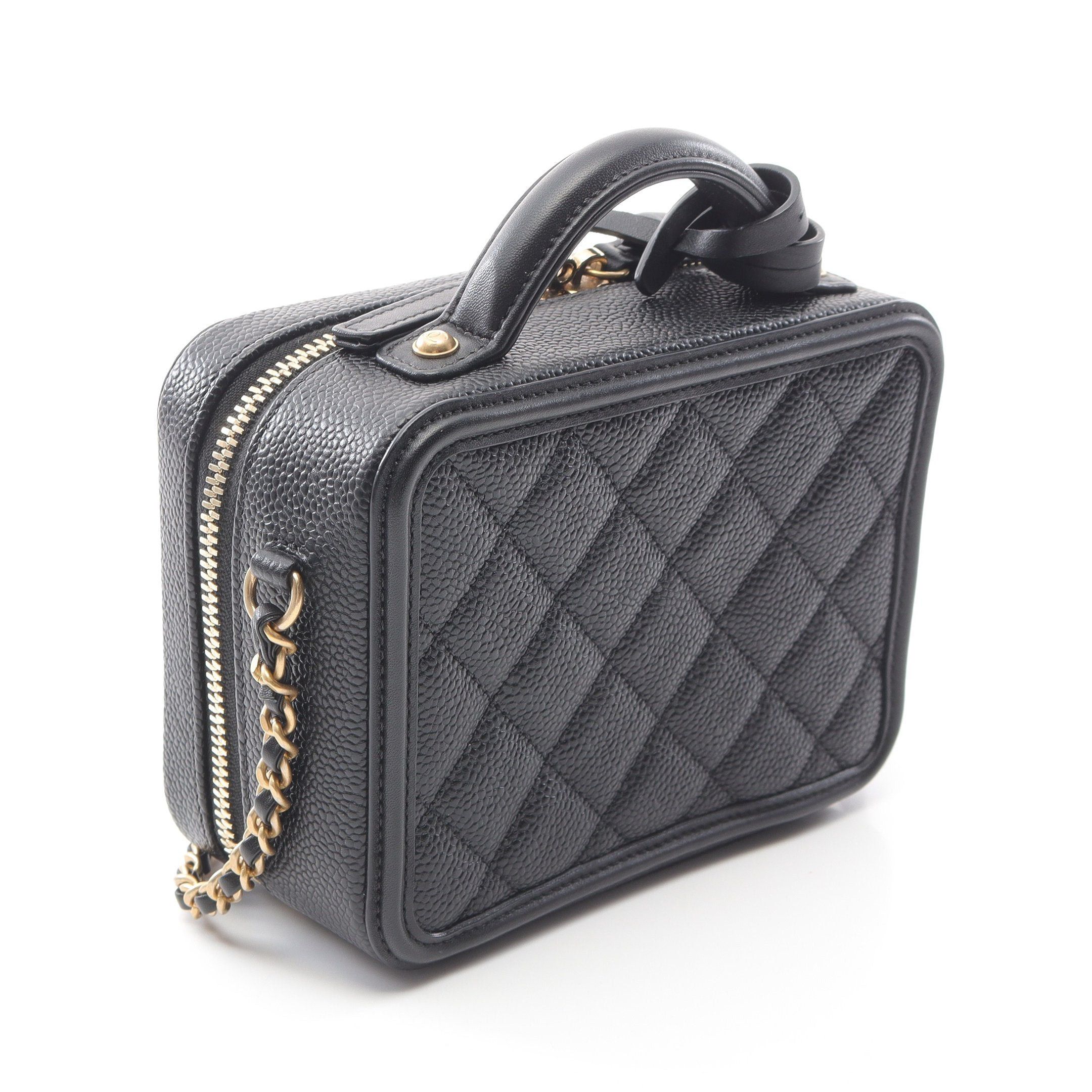 Chanel Chanel Cc Figley Small Vanity Bag Chain Shoulder Caviar Skin Black Gold Hardware Size ONE SIZE - 2 Thumbnail