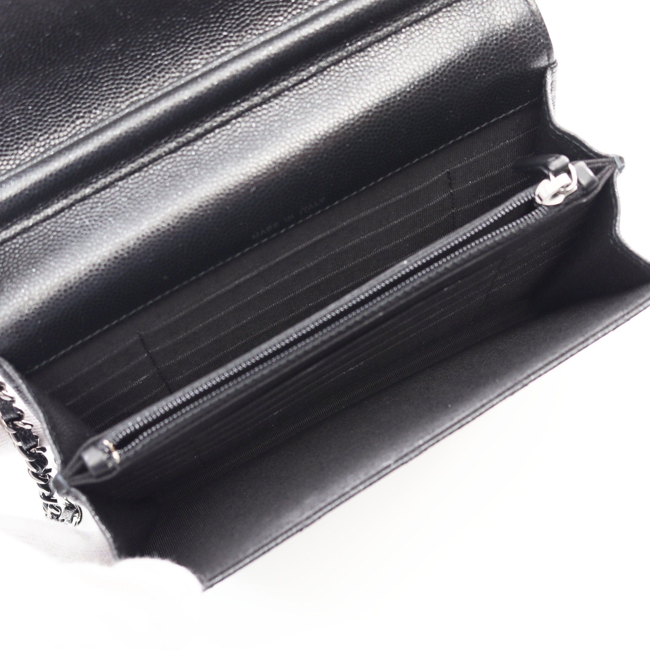 Chanel Chanel Matelasse Chain Wallet Caviar Skin Black Silver Hardware Size ONE SIZE - 3 Thumbnail