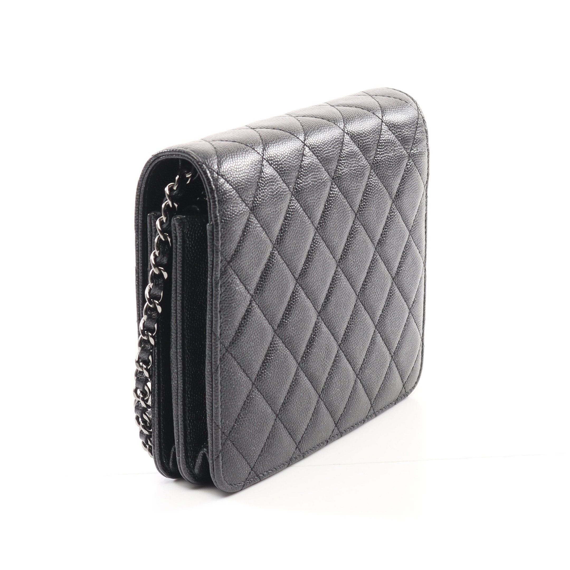 Chanel Chanel Matelasse Chain Wallet Caviar Skin Black Silver Hardware Size ONE SIZE - 2 Thumbnail