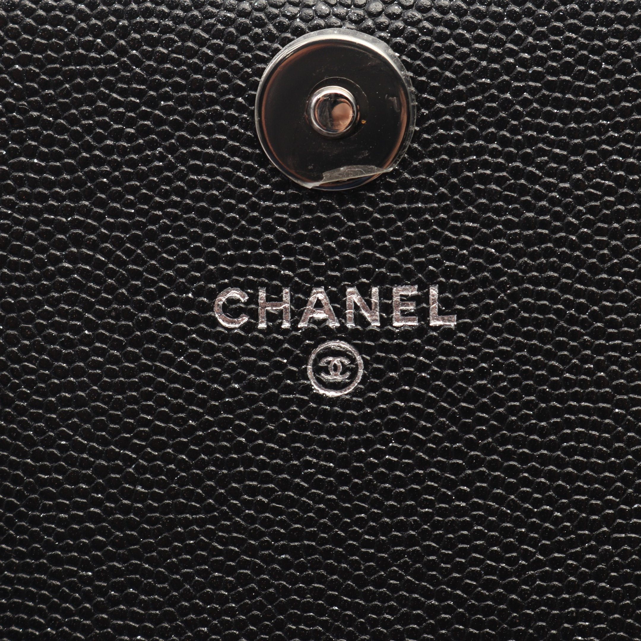 Chanel Chanel Matelasse Chain Wallet Caviar Skin Black Silver Hardware Size ONE SIZE - 4 Thumbnail