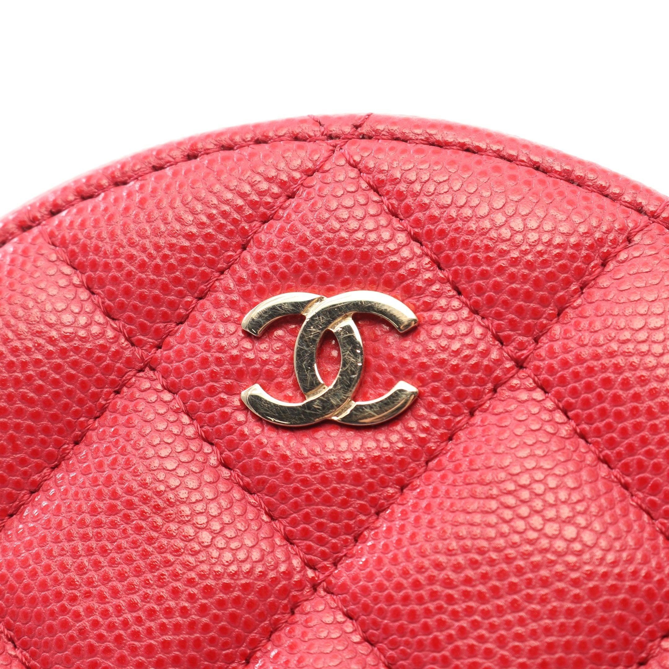 Chanel Chanel Matelasse Round Mini Chain Shoulder Bag Caviar Skin Red Gold Hardware Size ONE SIZE - 6 Thumbnail