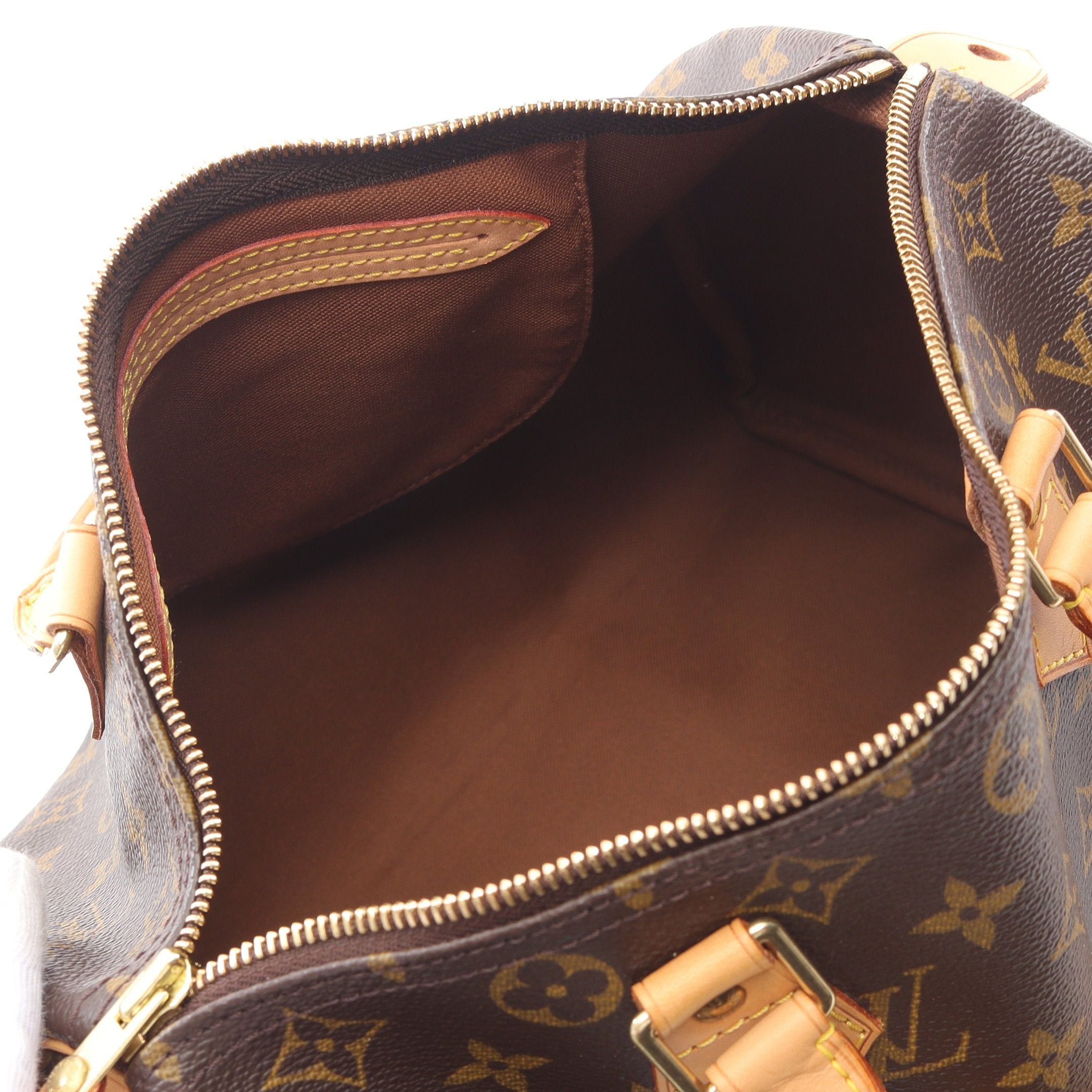 Louis Vuitton Louis Vuitton Speedy 30 Monogram Handbag Leather Brown Size ONE SIZE - 3 Thumbnail