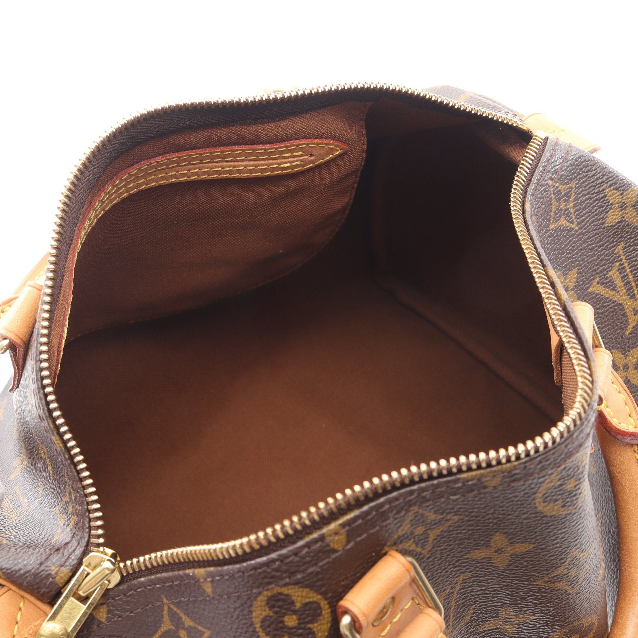 Louis Vuitton Louis Vuitton Speedy 30 Monogram Handbag Leather Brown Size ONE SIZE - 3 Thumbnail