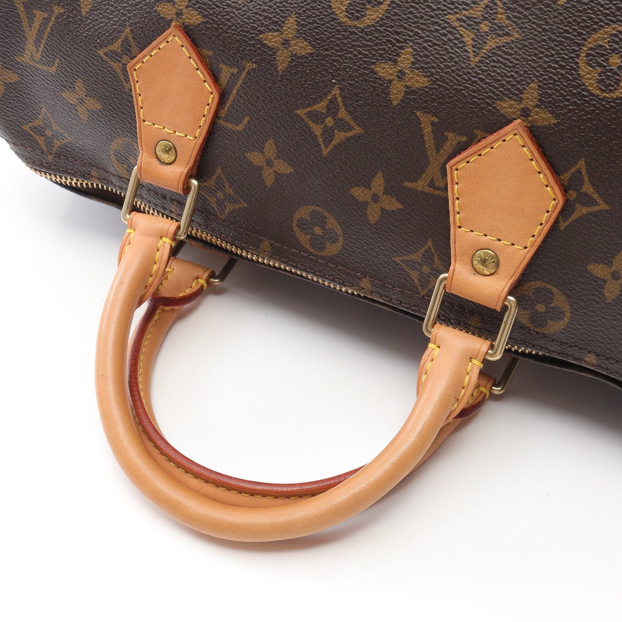 Louis Vuitton Louis Vuitton Speedy 30 Monogram Handbag Leather Brown Size ONE SIZE - 7 Thumbnail
