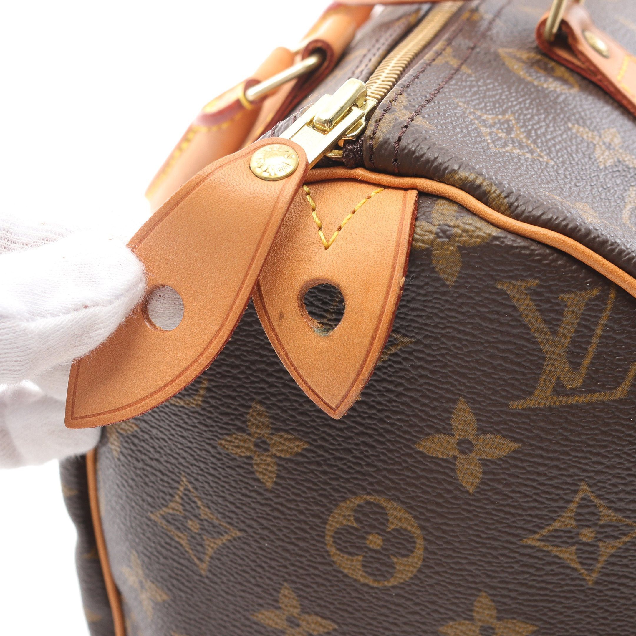 Louis Vuitton Louis Vuitton Speedy 30 Monogram Handbag Leather Brown Size ONE SIZE - 9 Thumbnail