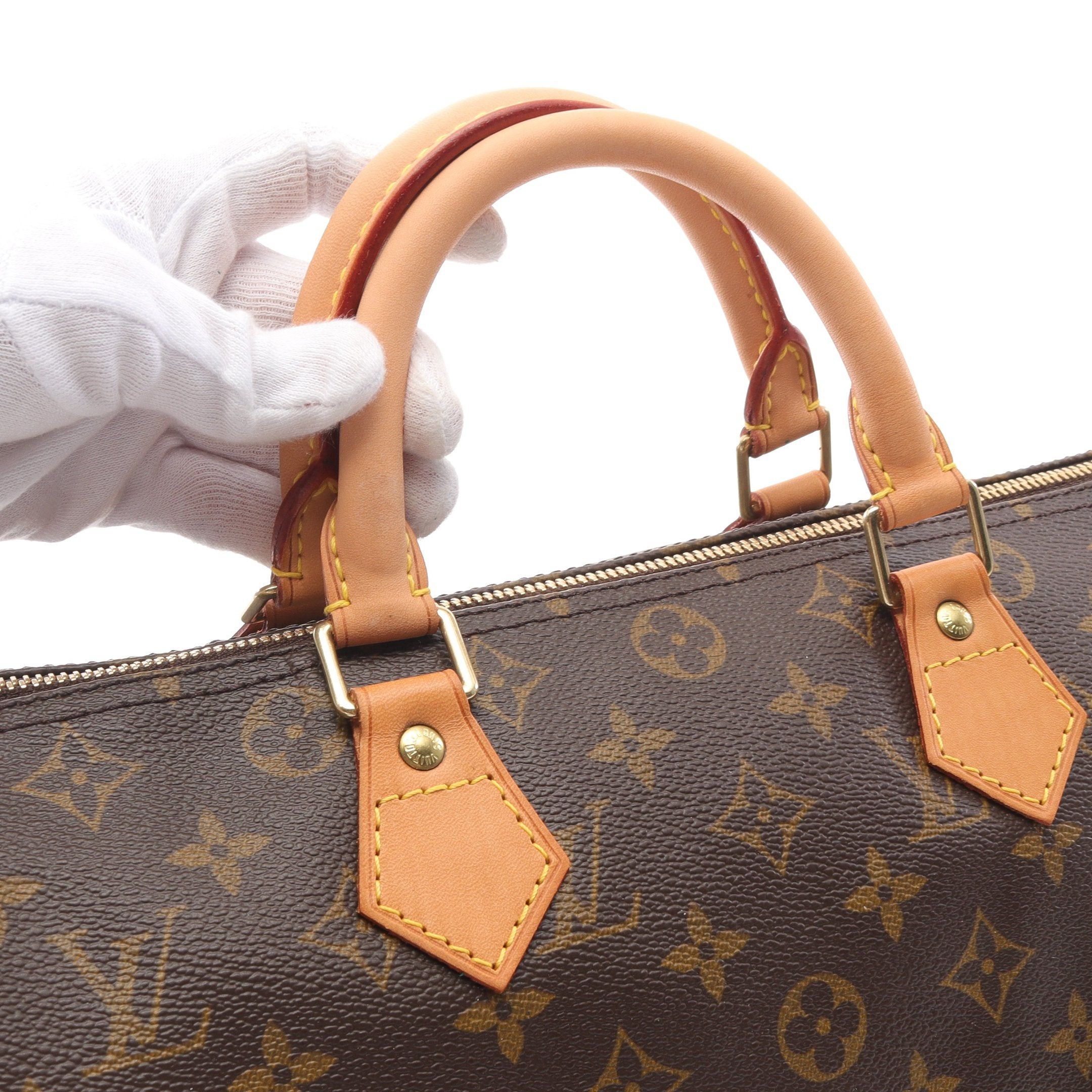 Louis Vuitton Louis Vuitton Speedy 30 Monogram Handbag Leather Brown Size ONE SIZE - 7 Thumbnail