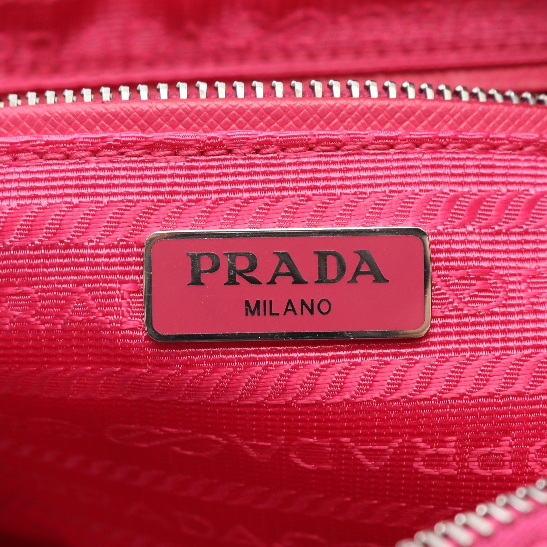 Prada Prada Chain Handbag Quilting Nylon Saffiano Leather Pink Size ONE SIZE - 4 Thumbnail