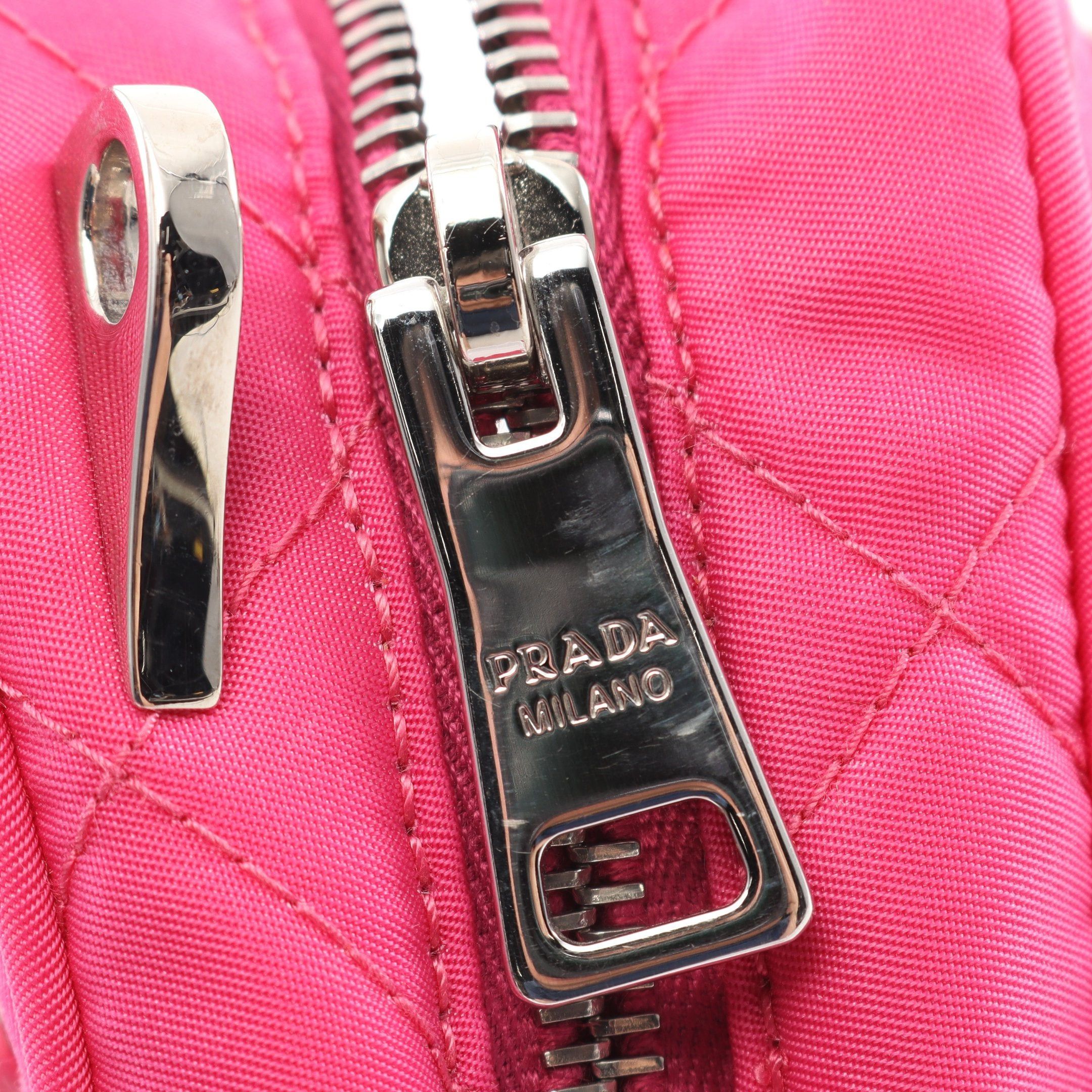 Prada Prada Chain Handbag Quilting Nylon Saffiano Leather Pink Size ONE SIZE - 5 Thumbnail