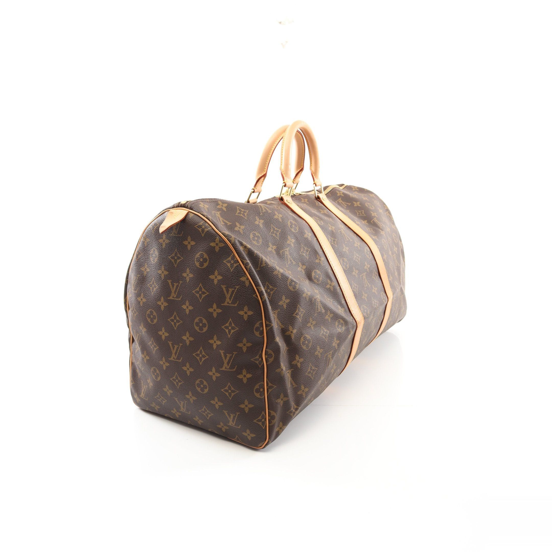 Louis Vuitton Louis Vuitton Keepall 55 Monogram Boston Bag Leather Brown Size ONE SIZE - 2 Thumbnail