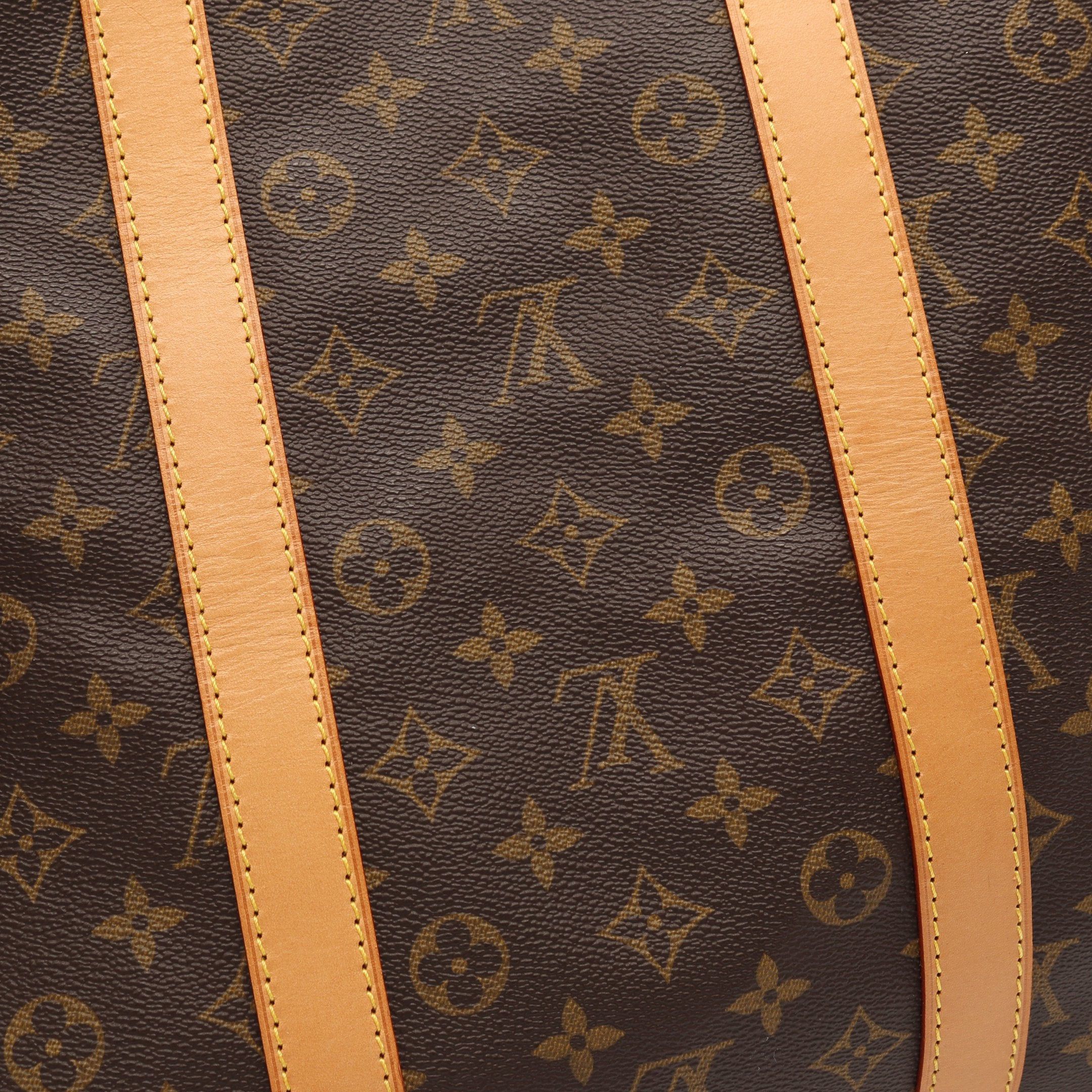 Louis Vuitton Louis Vuitton Keepall 55 Monogram Boston Bag Leather Brown Size ONE SIZE - 6 Thumbnail