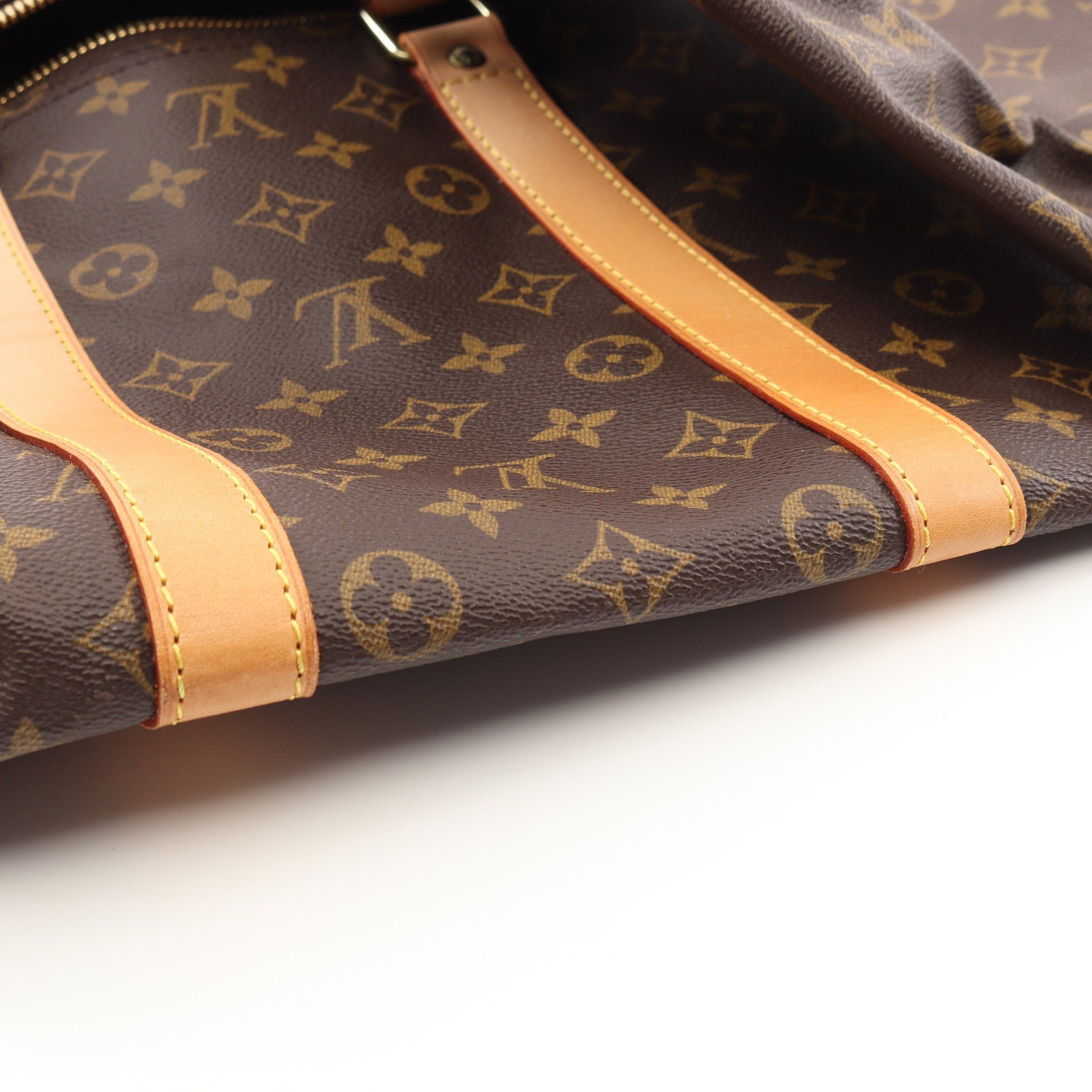 Louis Vuitton Louis Vuitton Keepall 55 Monogram Boston Bag Leather Brown Size ONE SIZE - 7 Thumbnail