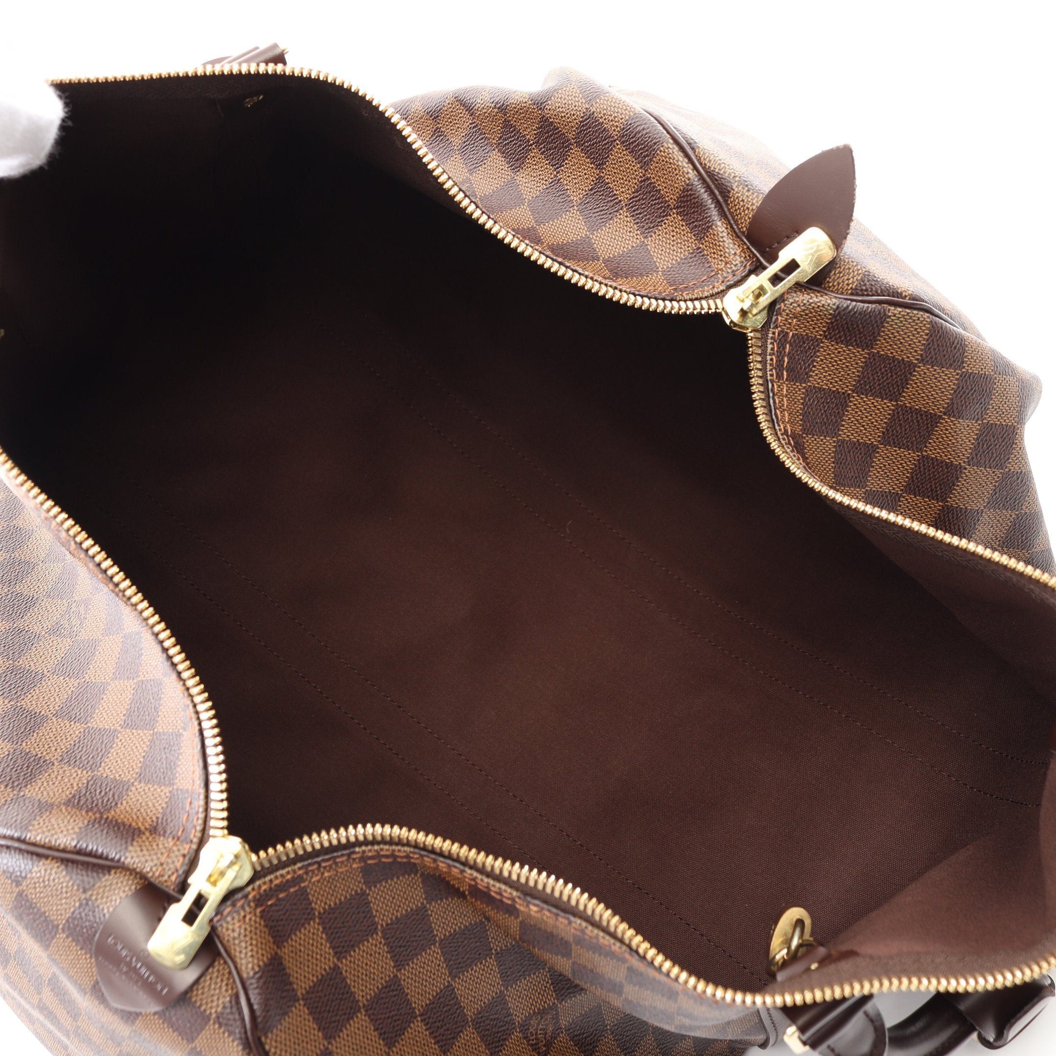 Louis Vuitton Louis Vuitton Keepall 50 Damier Ebene Boston Bag Leather Brown Size ONE SIZE - 3 Thumbnail