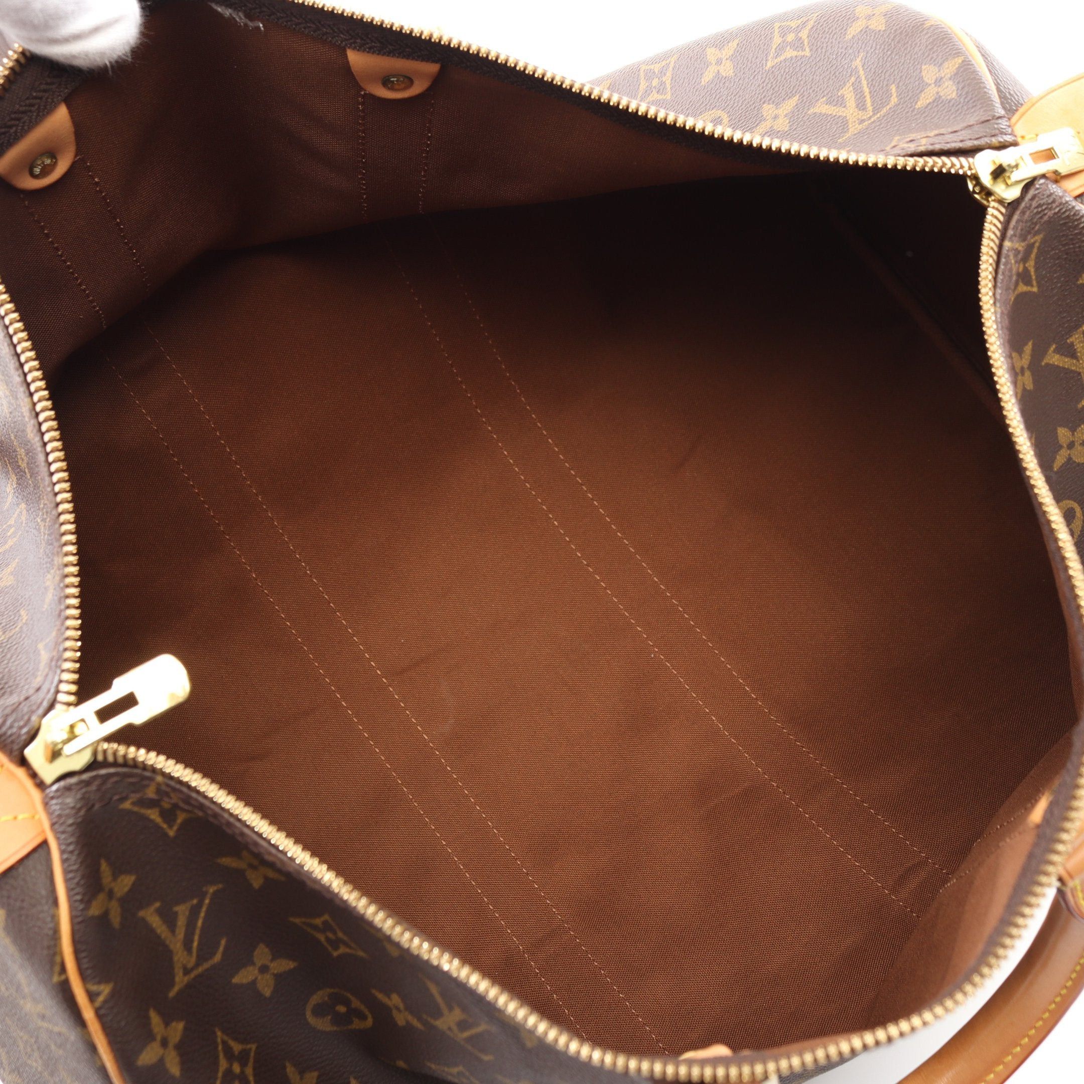 Louis Vuitton Louis Vuitton Keepall 45 Monogram Boston Bag Leather Brown Size ONE SIZE - 3 Thumbnail