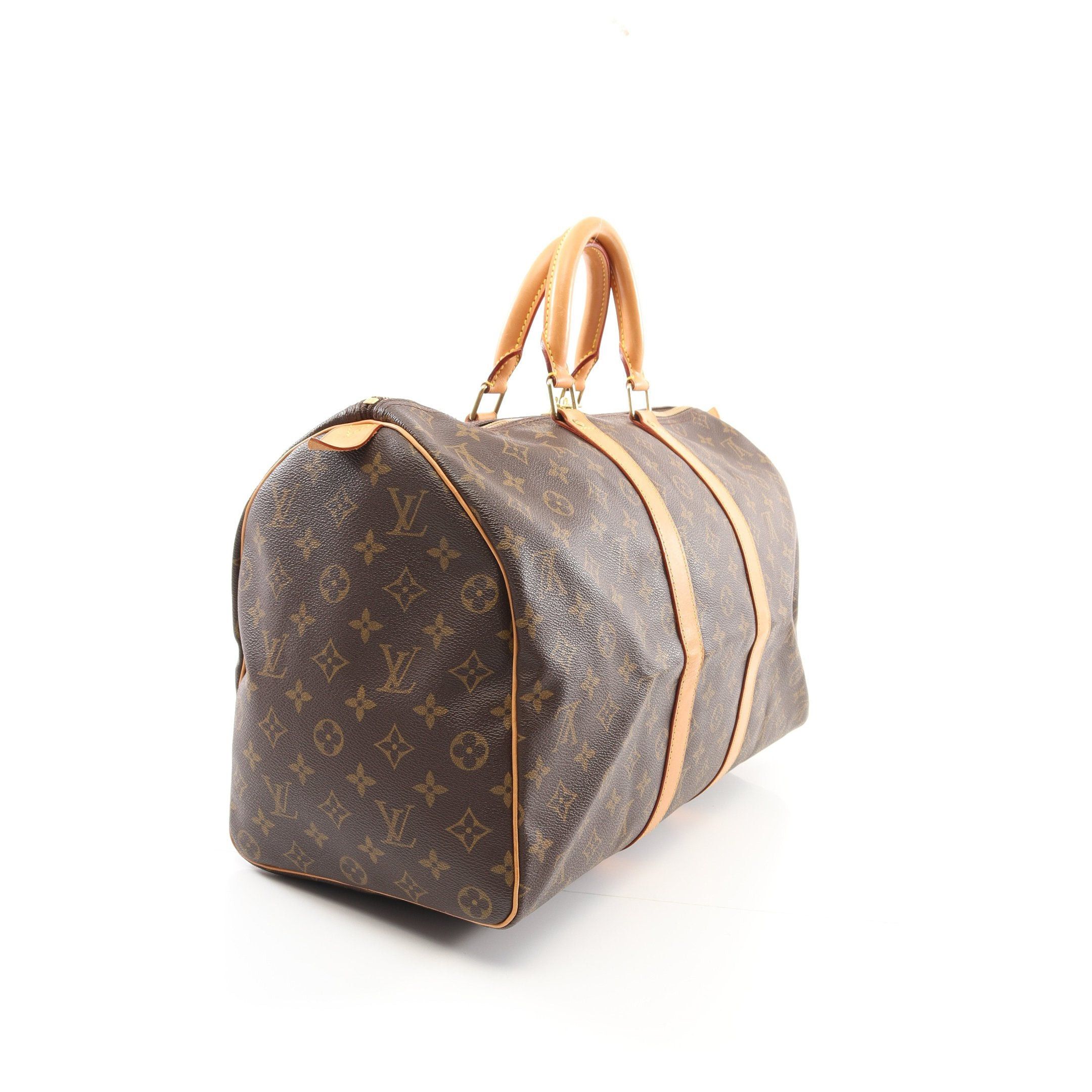 Louis Vuitton Louis Vuitton Keepall 45 Monogram Boston Bag Leather Brown Size ONE SIZE - 2 Thumbnail