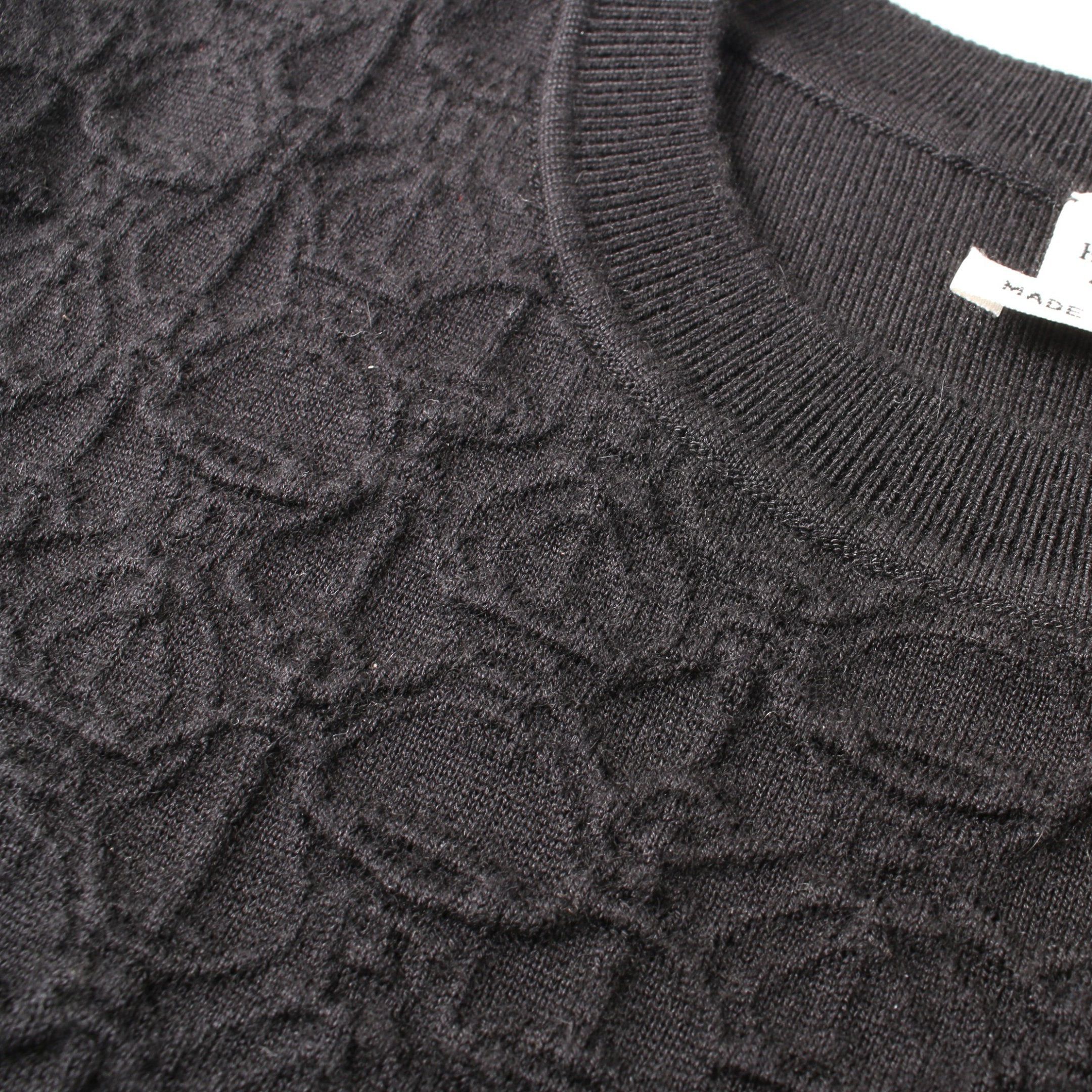 Hermes Hermes One Piece All-Over Pattern Cashmere Silk Black Size ONE SIZE - 7 Thumbnail