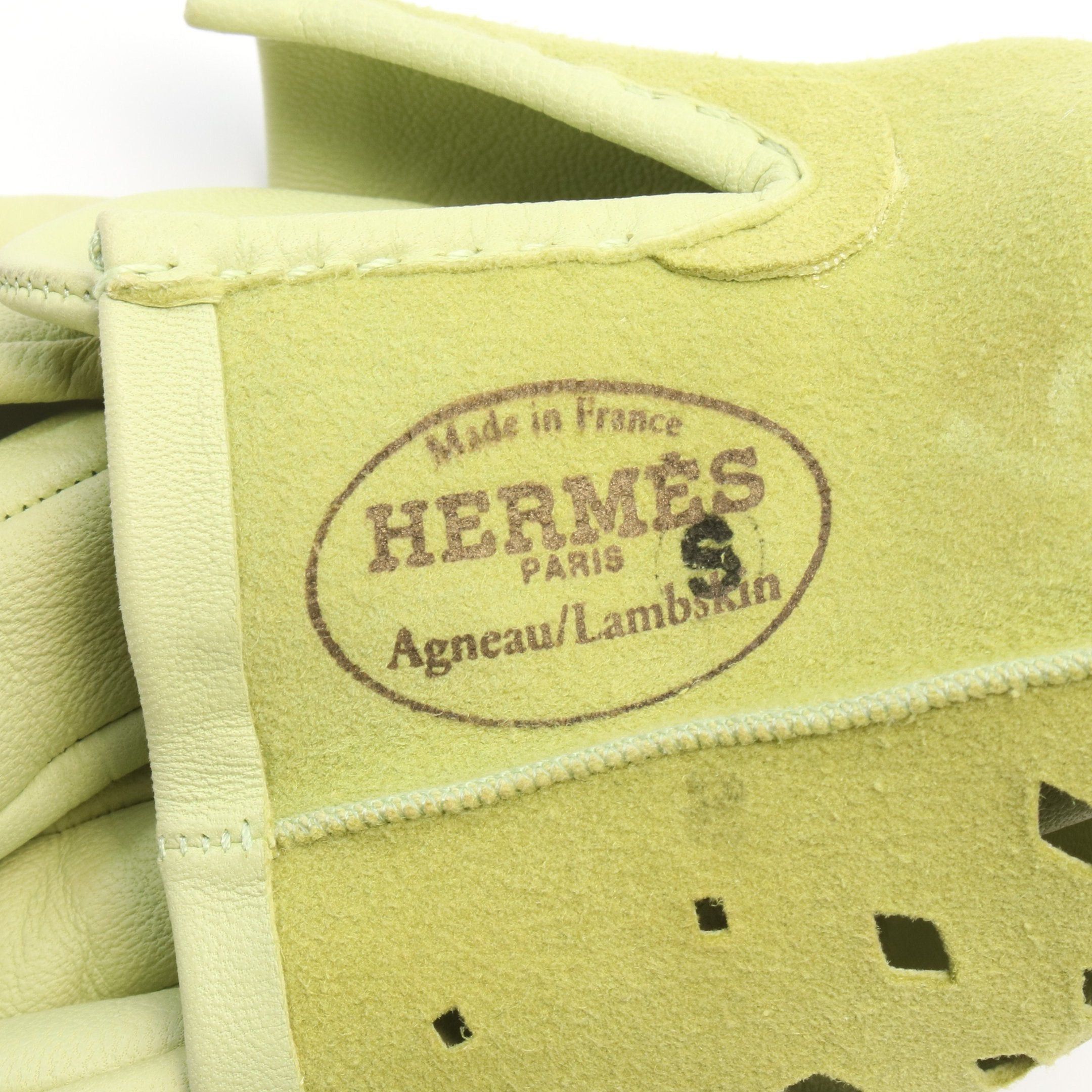 Hermes Hermes Gloves Glove Lambskin Yellow-Green Size ONE SIZE - 3 Thumbnail