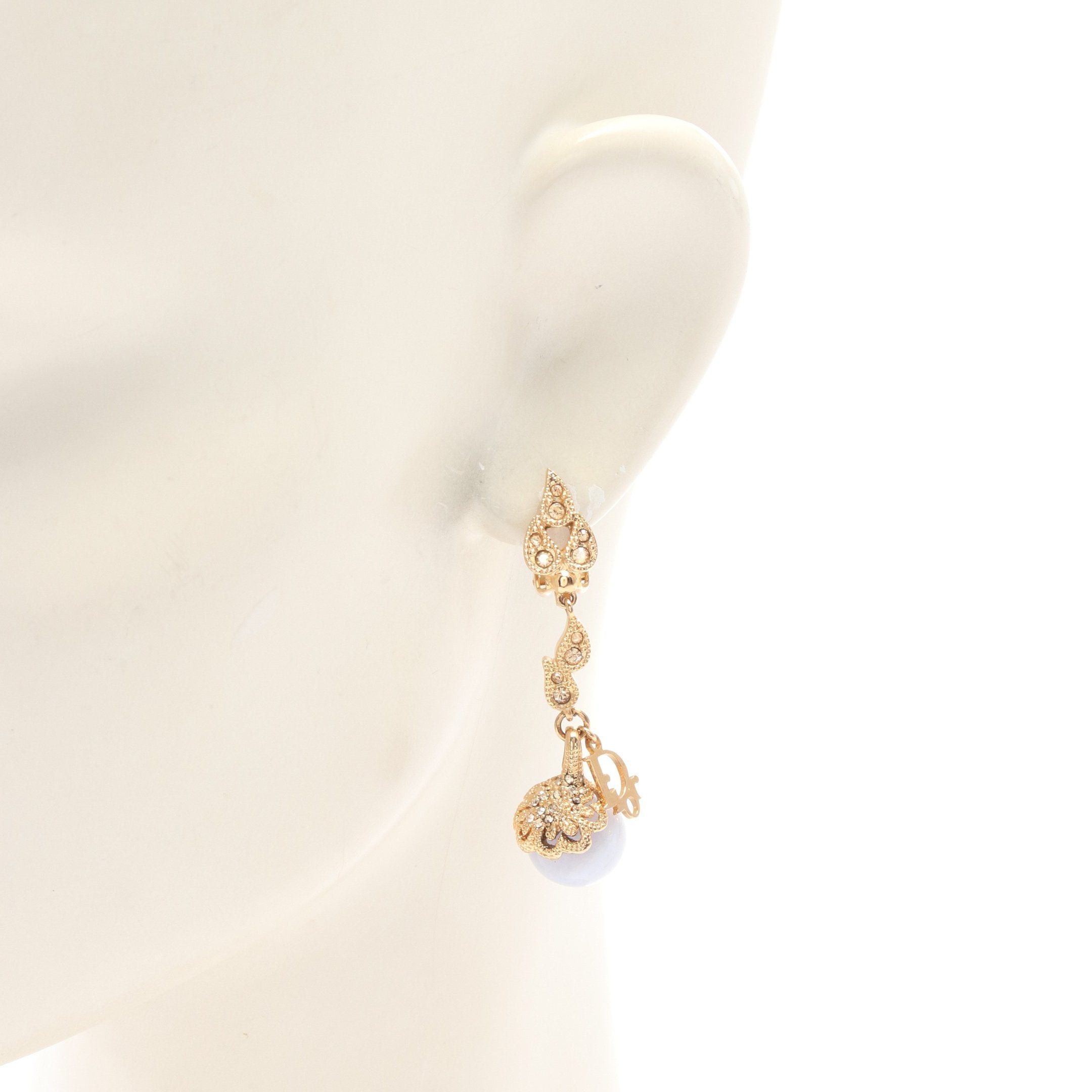 Dior Dior Earrings Gp Colored Stones Gold Light Blue Size ONE SIZE - 4 Thumbnail