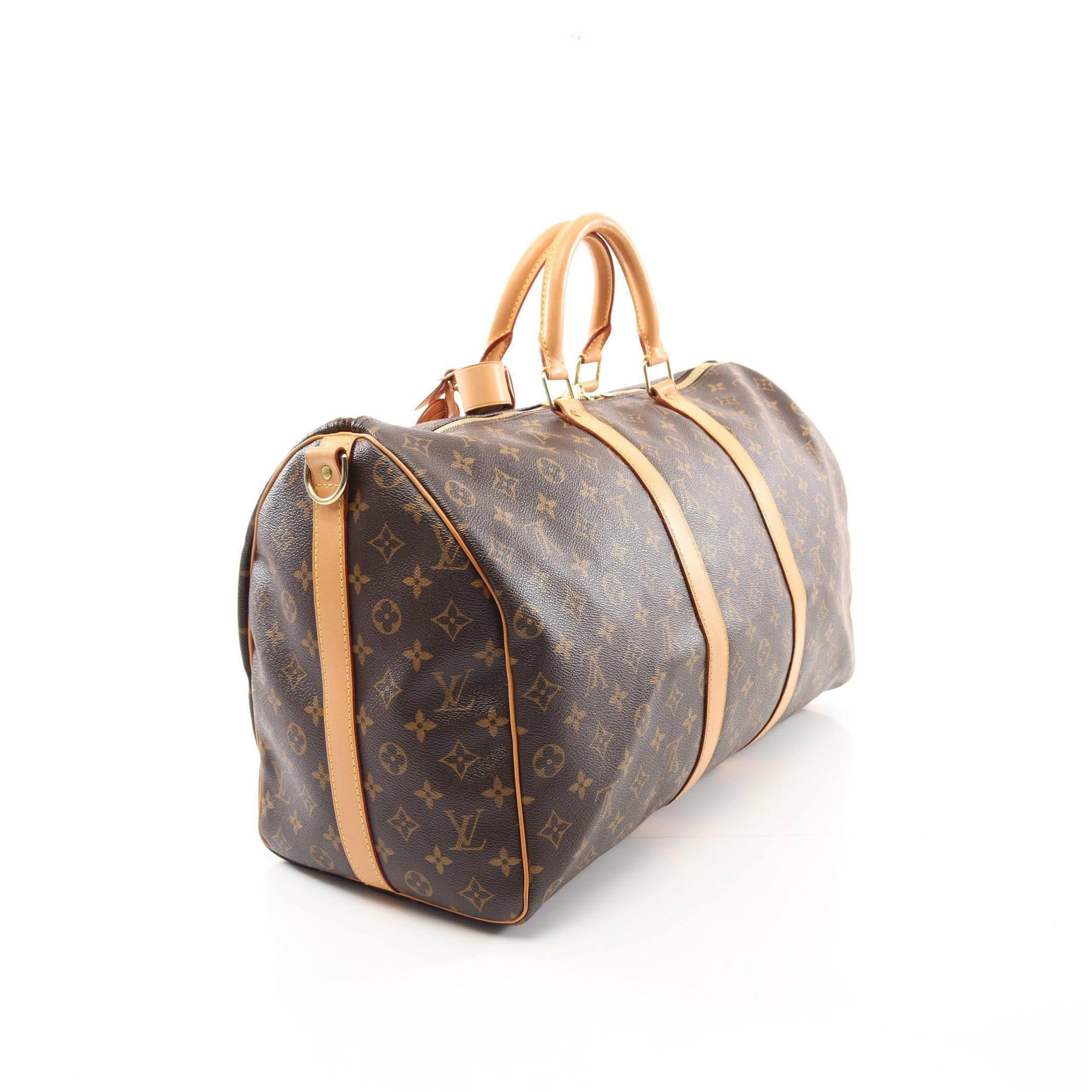 Louis Vuitton Louis Vuitton Keepall 50 Monogram Boston Bag Leather Brown Size ONE SIZE - 2 Thumbnail